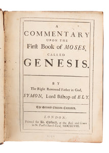 1698 SYMON PATRICK. A Commentary Upon The First Book of Moses, Called Genesis.
