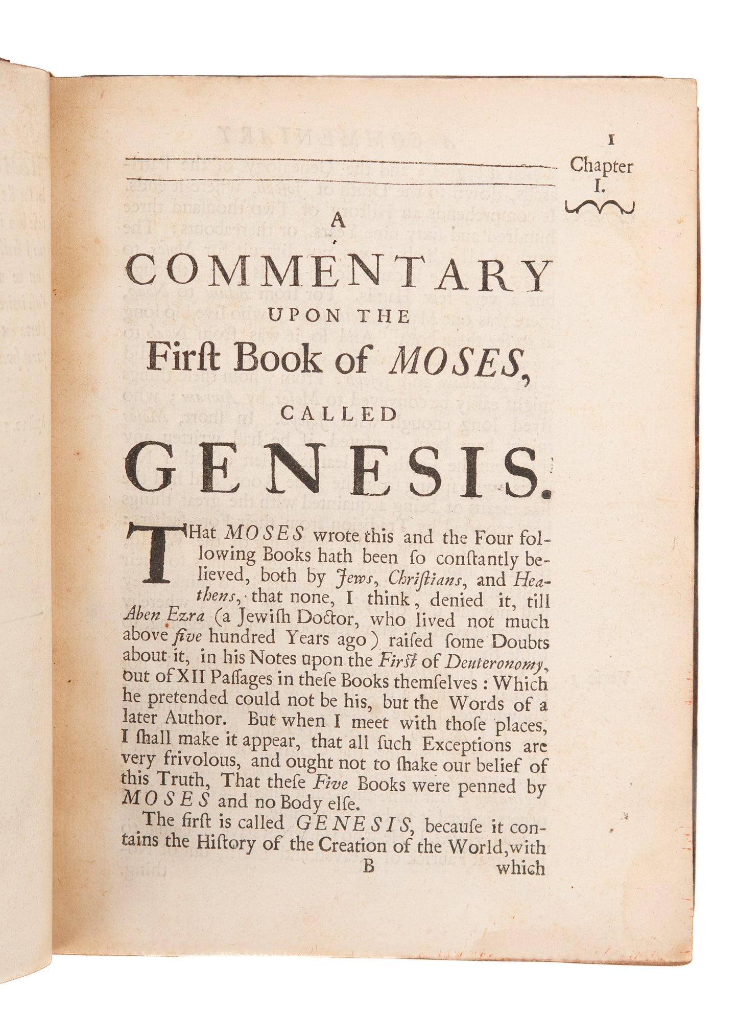 1698 SYMON PATRICK. A Commentary Upon The First Book of Moses, Called Genesis.