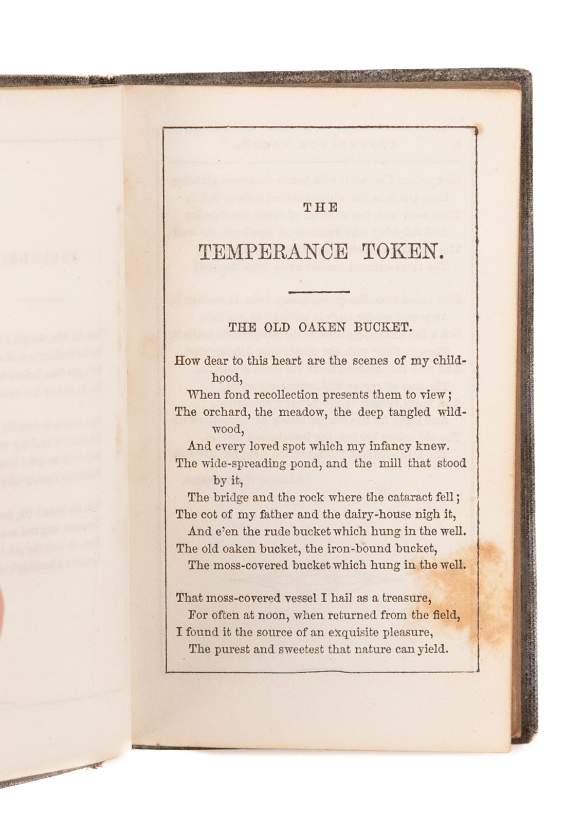 1857 TEMPERANCE. Near-Miniature Volume of Anti-Alcohol, Tea-Totaller Poems & Songs.