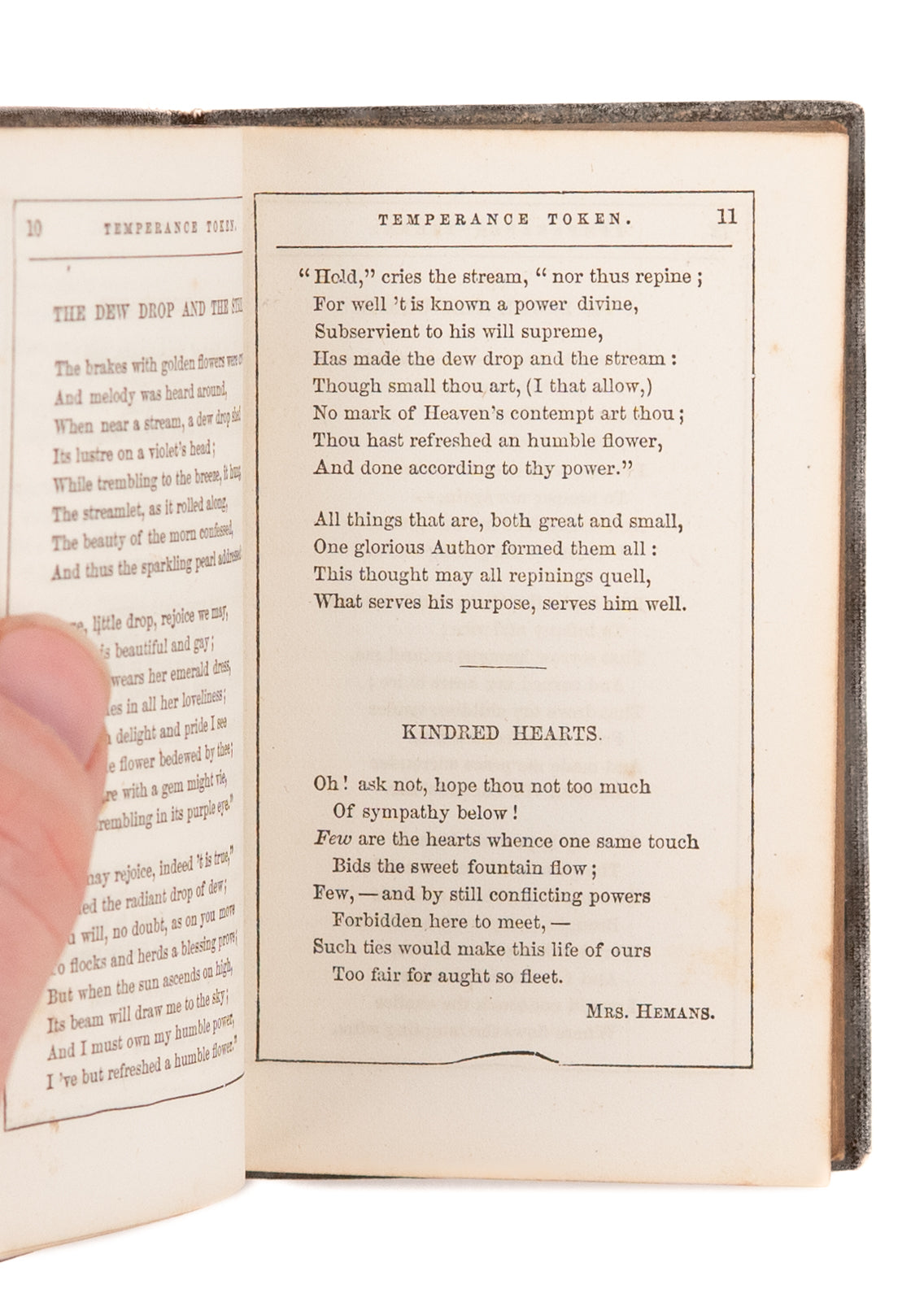 1857 TEMPERANCE. Near-Miniature Volume of Anti-Alcohol, Tea-Totaller Poems & Songs.