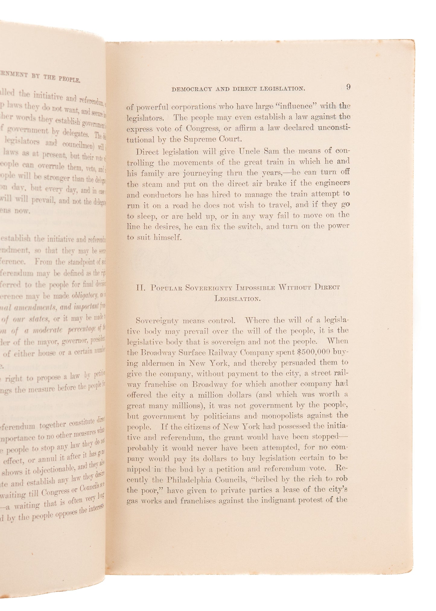 1900 FRANK PARSONS. Rare Work Advocating for Direct Democracy and Popular Veto Power.