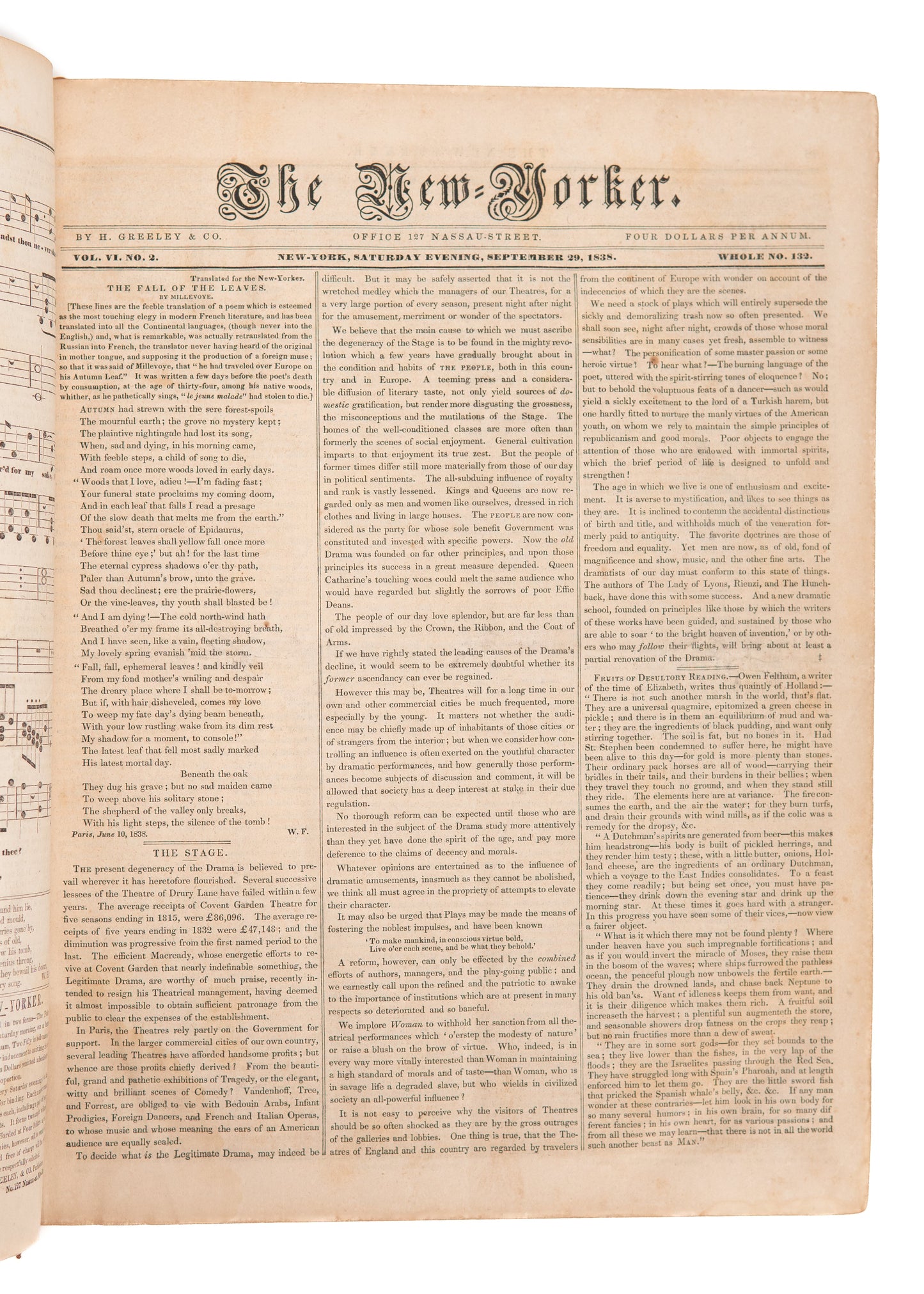 1838-39 NEW-YORKER MAGAZINE. Trail of Tears, Abolition & Slavery, Mormons and Latter Day Saints