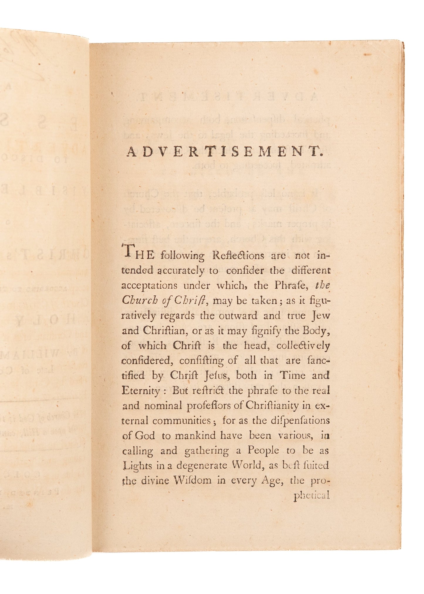 1779 WILLIAM CLARK.  The Visible Marks of Christ's Spiritual Church. Owned by First Conscientious Objectors in America.