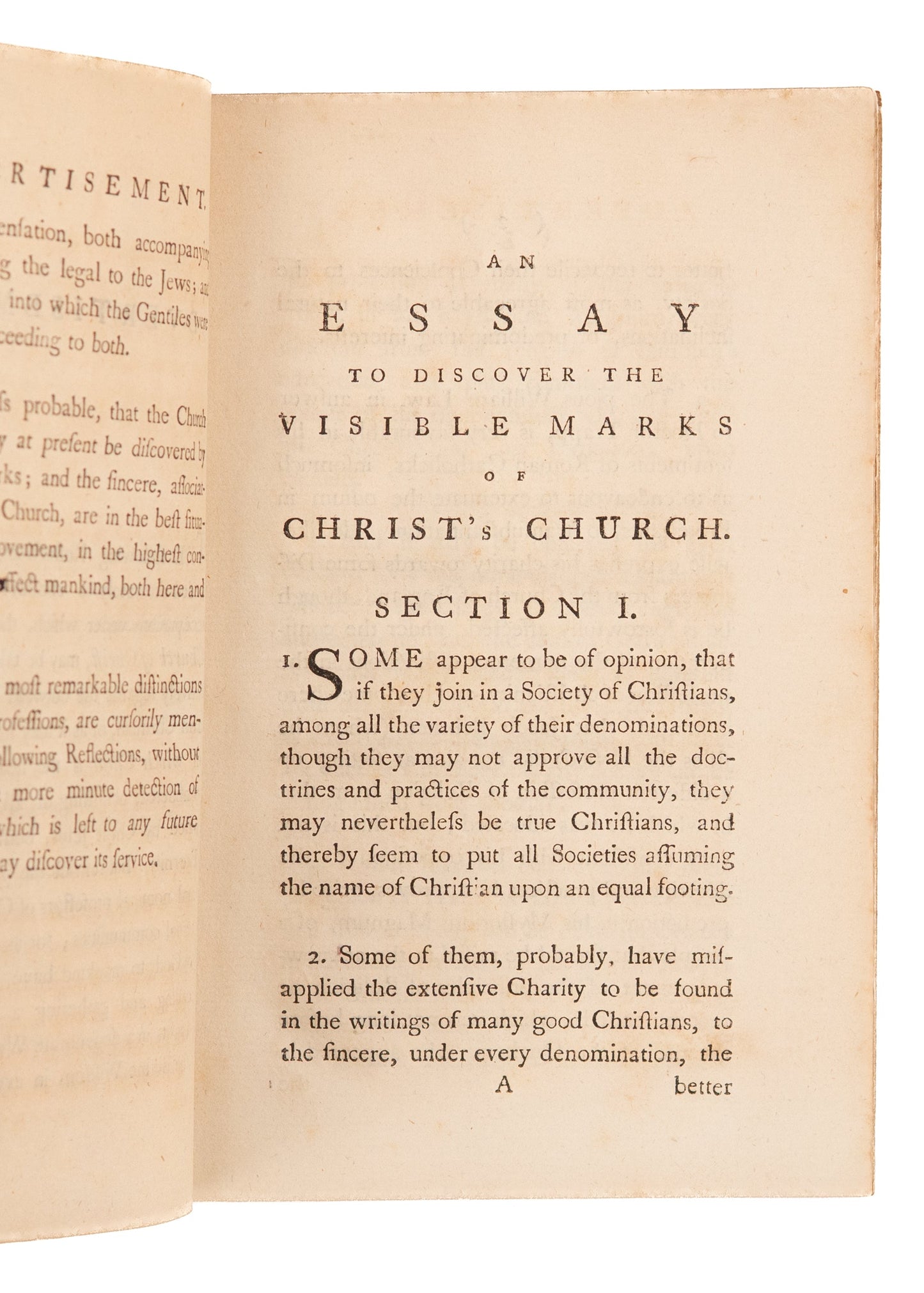 1779 WILLIAM CLARK.  The Visible Marks of Christ's Spiritual Church. Owned by First Conscientious Objectors in America.