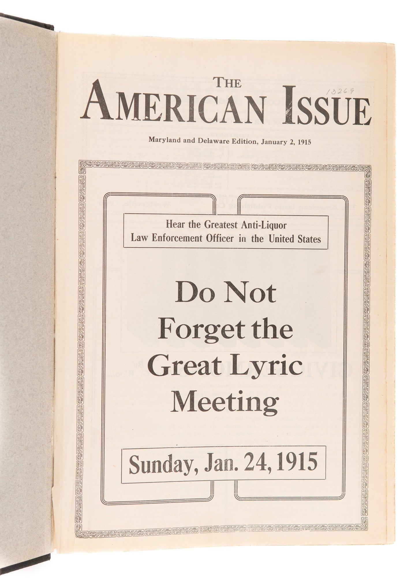 1915 ANTI-SALOON LEAGUE. Entire Year of Prohibition - Anti-Liquor Periodical.