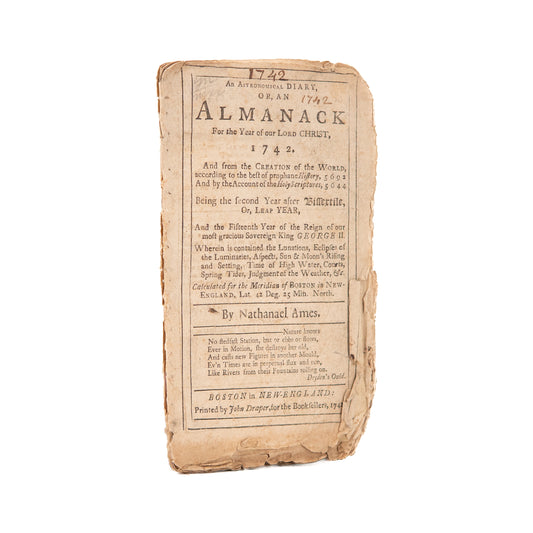 1742 JOHN PORTER. MSs Almanack of Convert of George Whitefield & Great Awakening Divine.