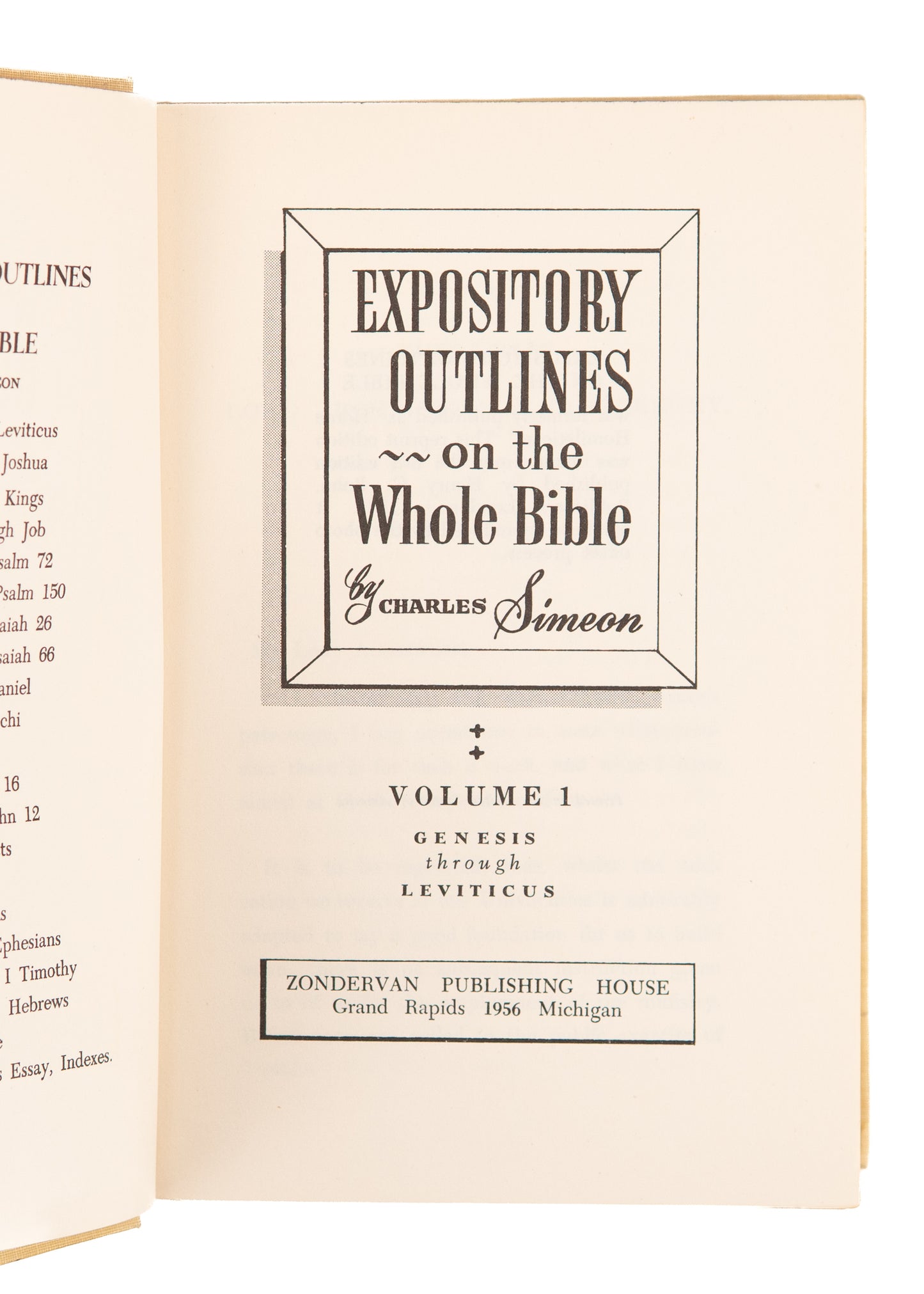 1956 CHARLES SIMEON. Expository Outlines on the Whole Bible. 21 Volumes. Rare.