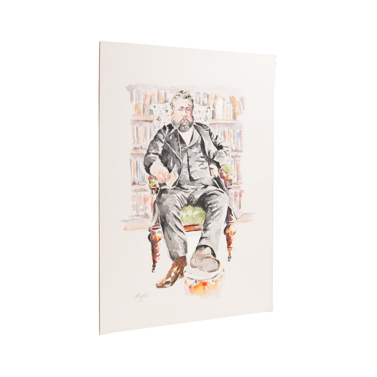 C. H. SPURGEON. Watercolor Portrait by Irish Painter, Billy Austin. Excellent.