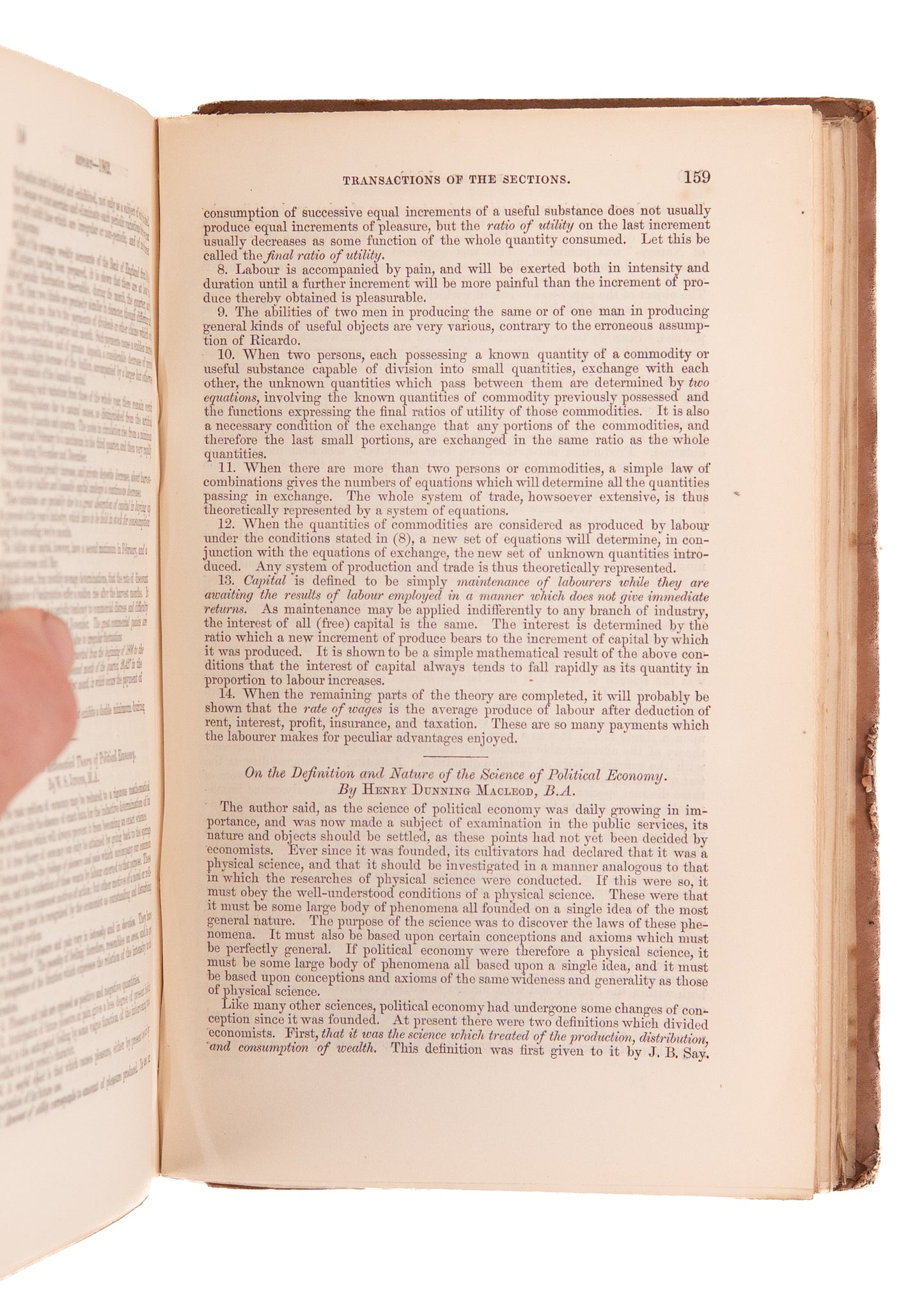 1862 WILLIAM STANLEY JEVONS. First Edition "Notice of a General Mathematical Theory of Economy."