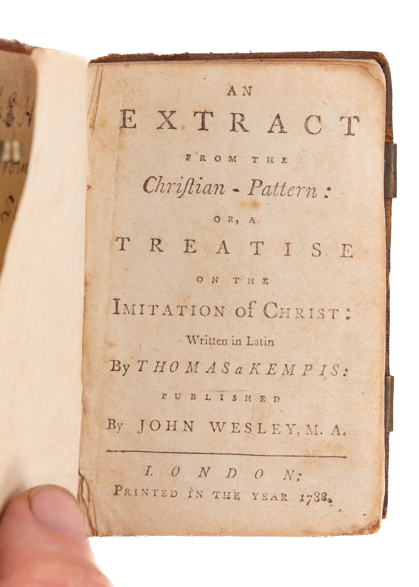 1788 JOHN WESLEY. Charming Pocket Edition of Wesley's First Published Book - Rare Methodism.