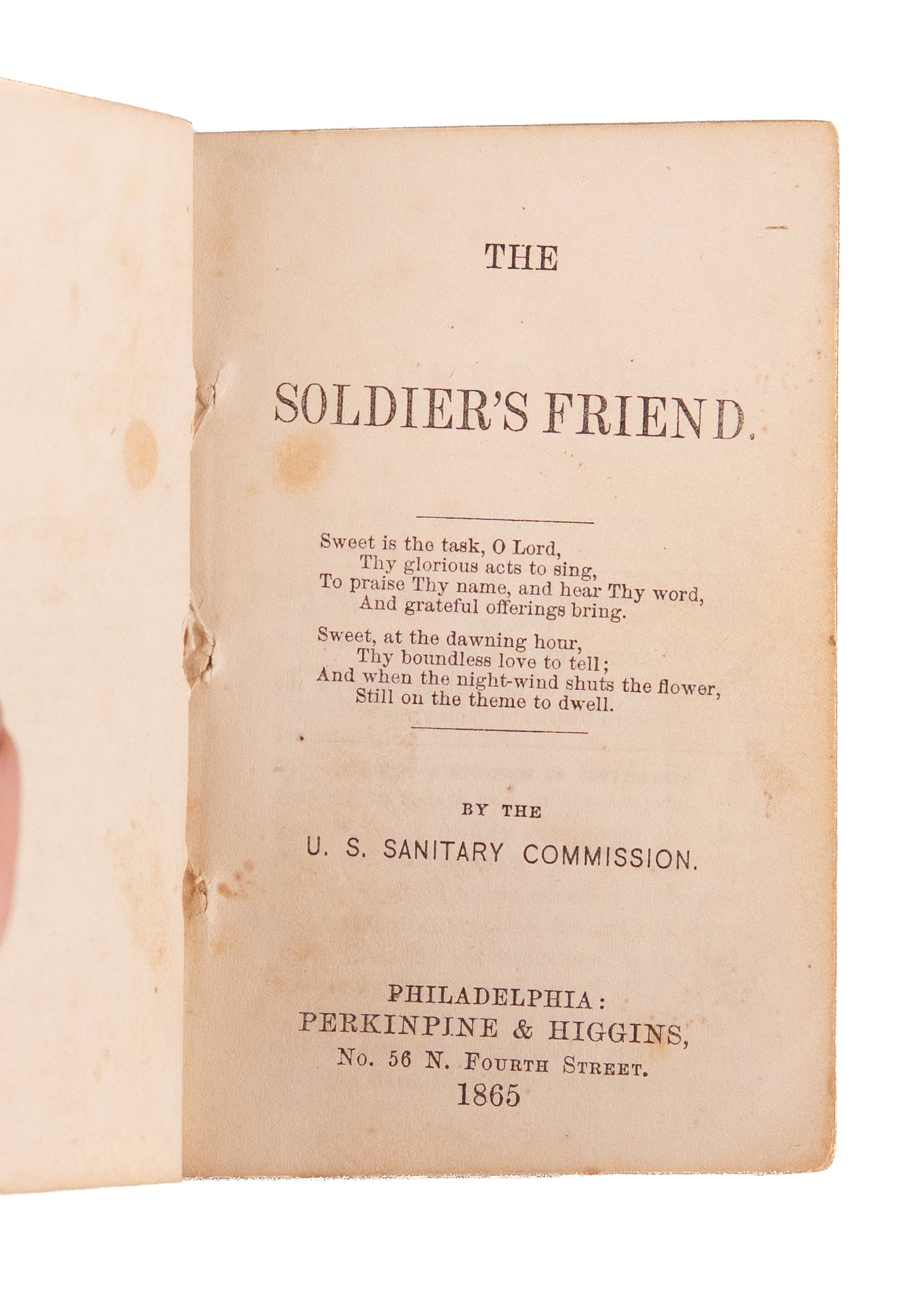 1865 CIVIL WAR. The Soldier's Friend - Issued by the U. S. Sanitary Commission. Rare.