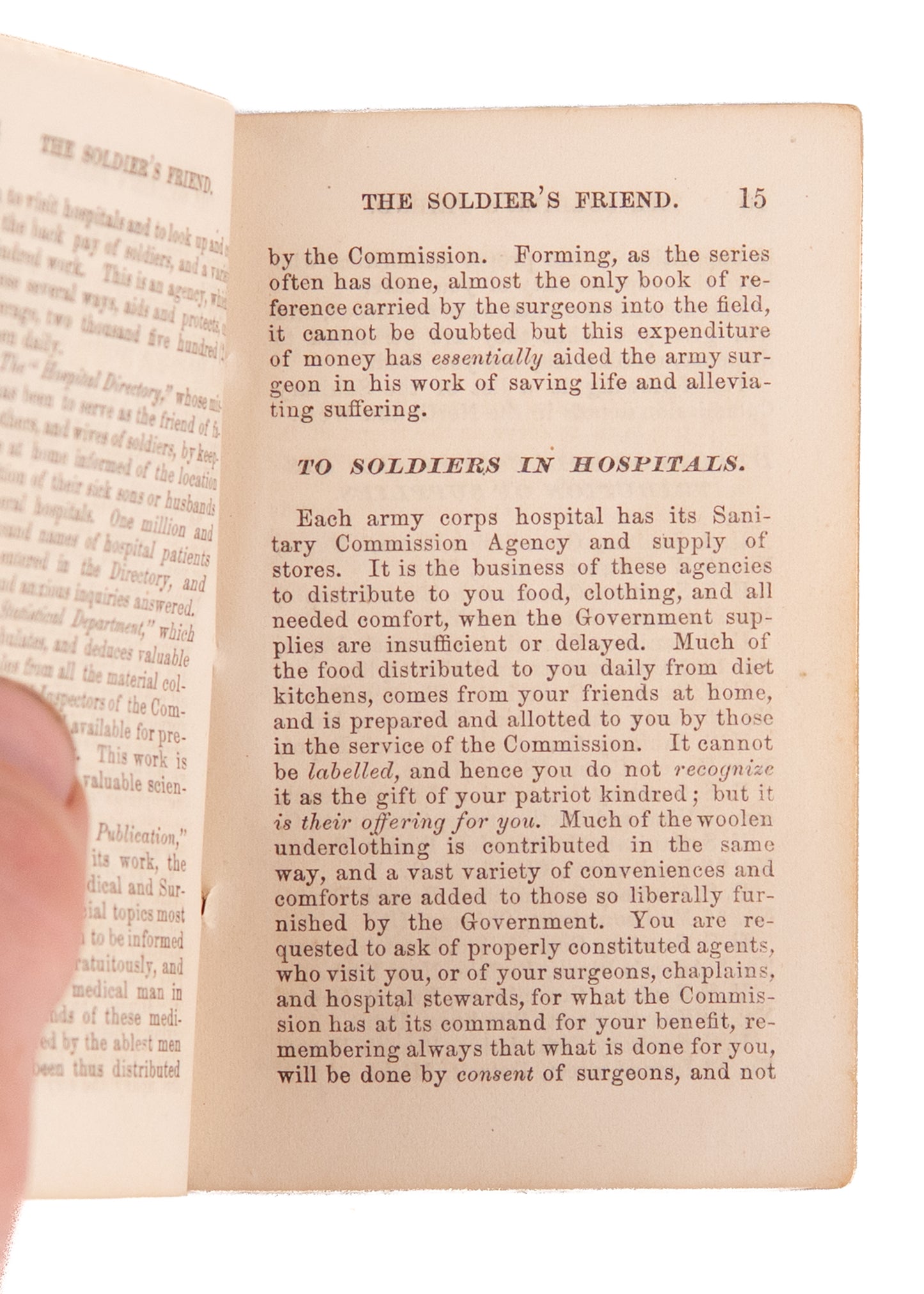 1865 CIVIL WAR. The Soldier's Friend - Issued by the U. S. Sanitary Commission. Rare.