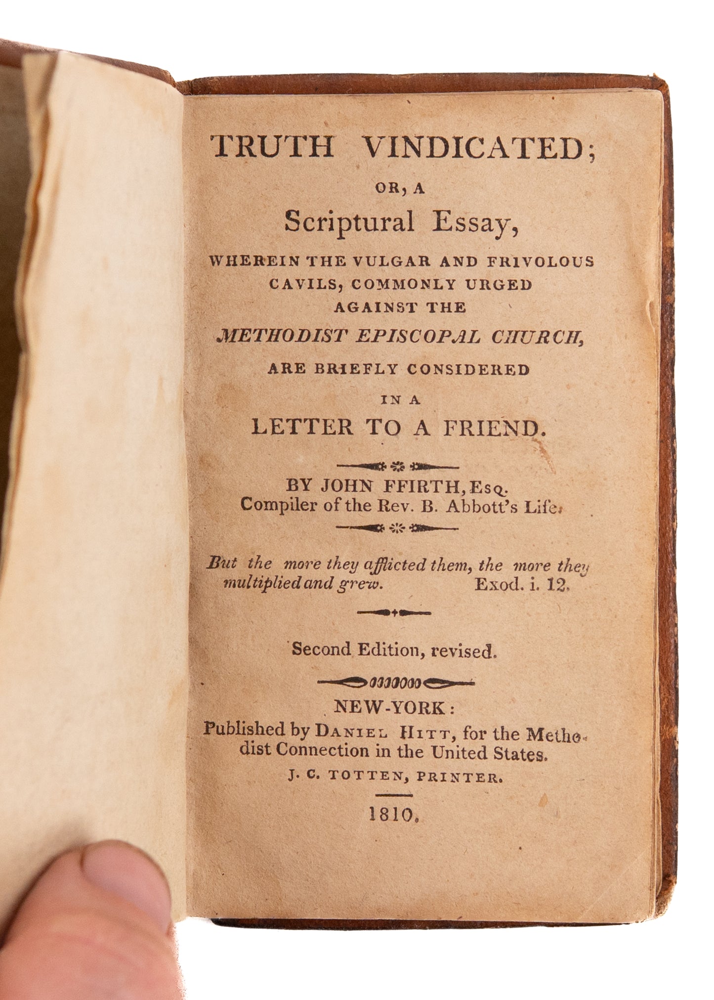 1790/1810 AMERICAN METHODIST. Against Vulgar and Frivolous Cavils Against the Methodists. Rare.