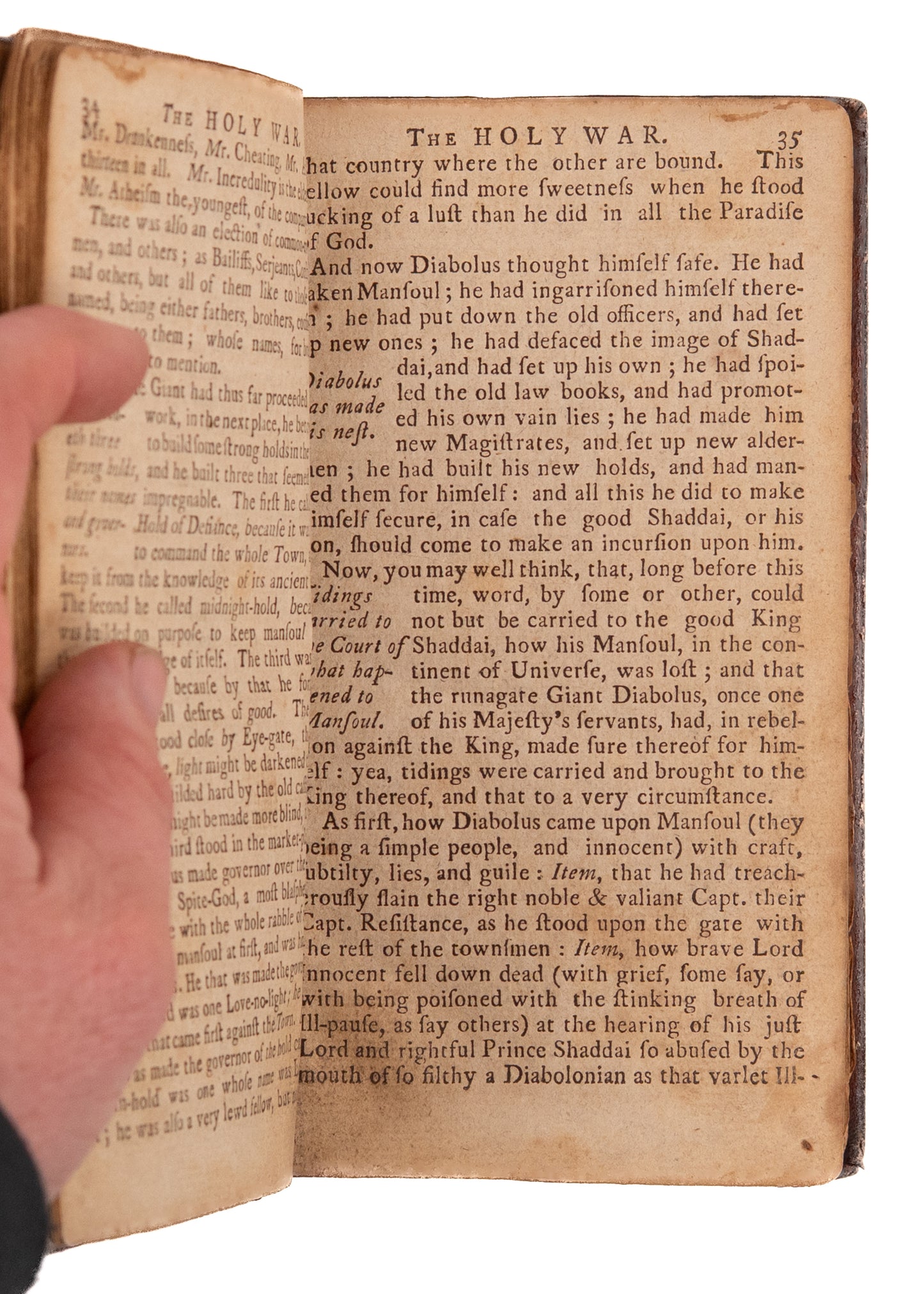 1794 JOHN BUNYAN. First American Edition of The Holy War, Made by Shaddai Upon Diabolus.