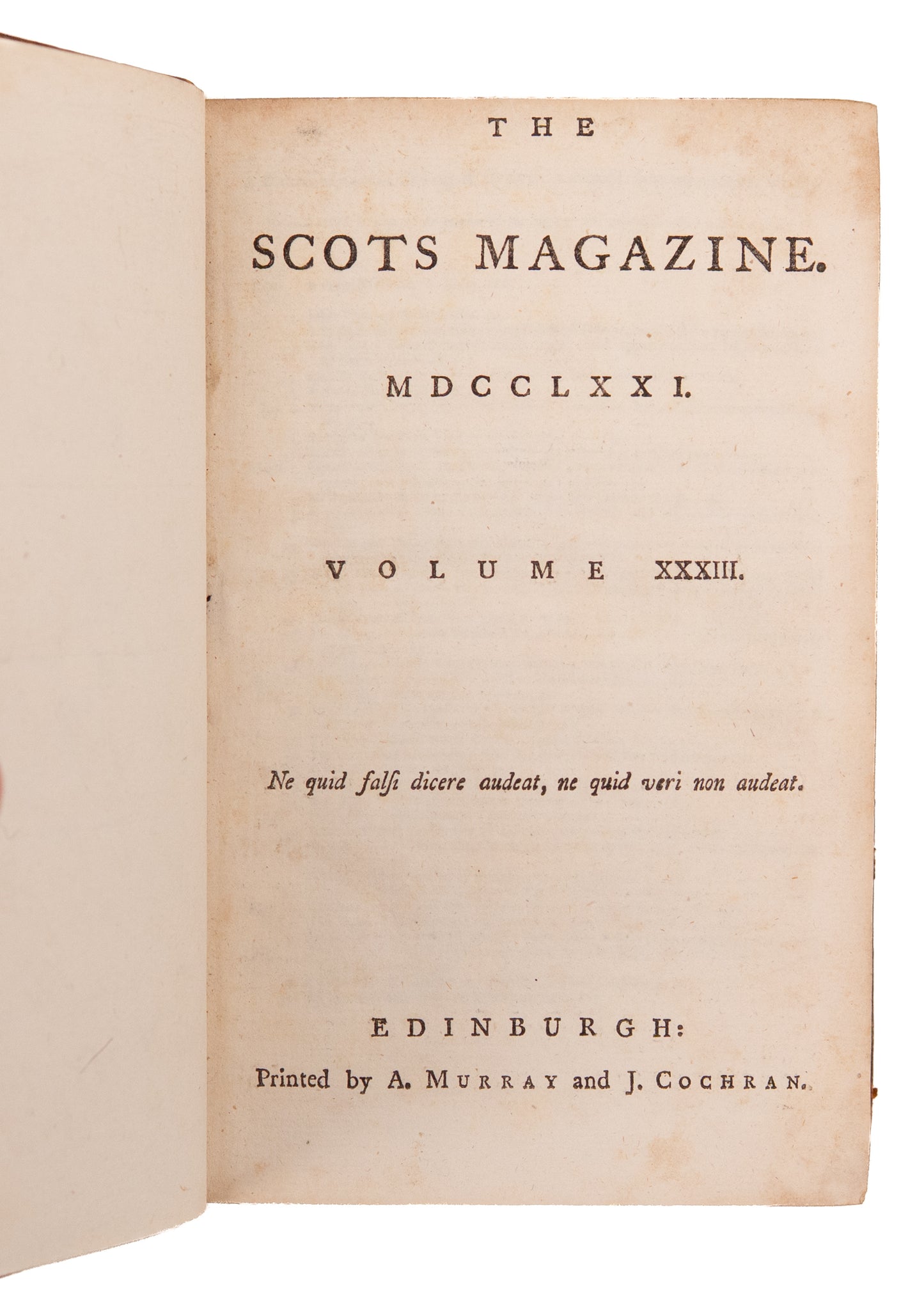 1771 SCOTS MAGAZINE. George Whitefield, Freedom of the Press, American Revolution, Slavery.