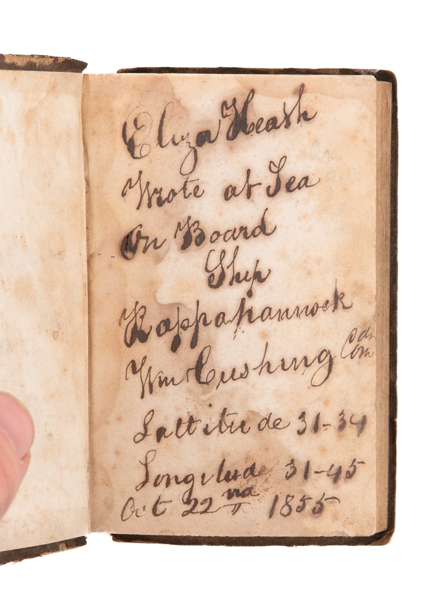 1855 THE NEW TESTAMENT. Copy Gifted Onboard the Largest Slave Cotton & Emigrant Ship in America.