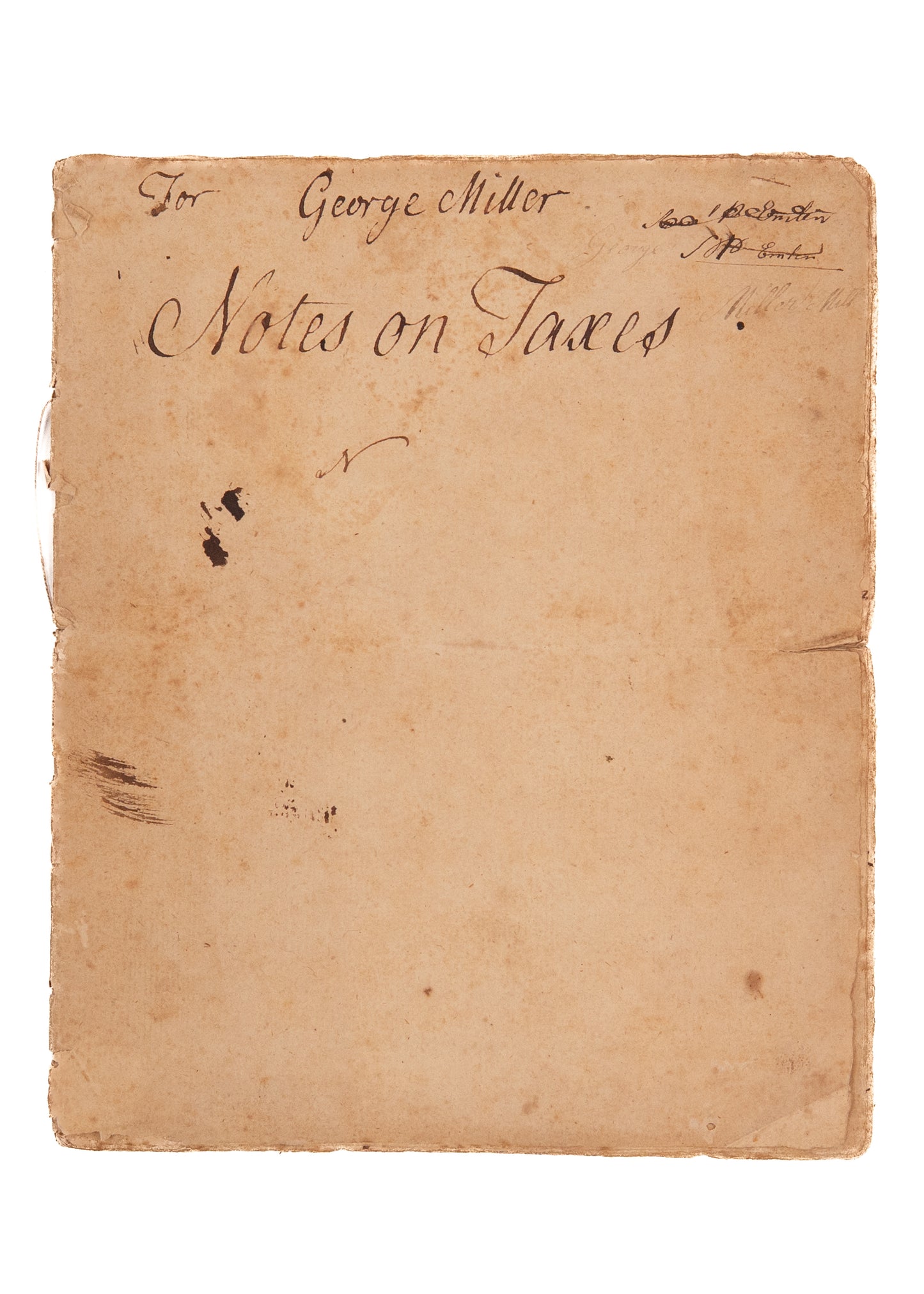 1779 NO TAXATION FOR MILITARIZATION. Exceptionally Rare 20pp MSs Speech Against Taxes for the Revolution on Moral Grounds.