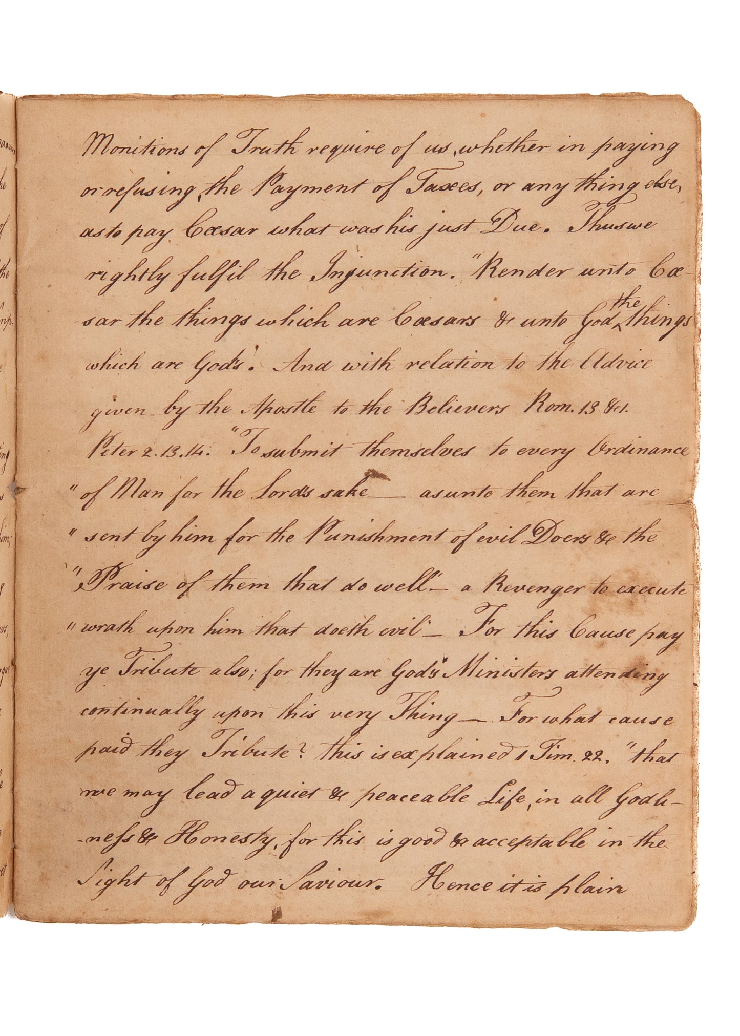 1779 NO TAXATION FOR MILITARIZATION. Exceptionally Rare 20pp MSs Speech Against Taxes for the Revolution on Moral Grounds.