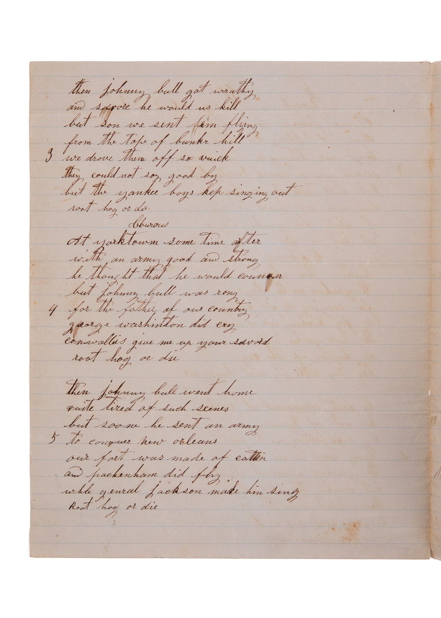 1855 UNPUBLISHED MSS. Root Hog or Die - The American Revolution and Westward Expansion.