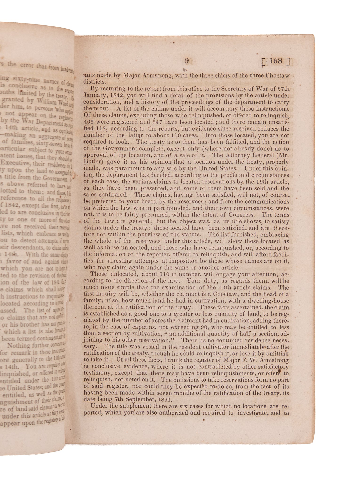 1844 CHOCTAW INDIANS. The Broken Treaty of Dancing Rabbit Creek - Mississippi's Trail of Tears.