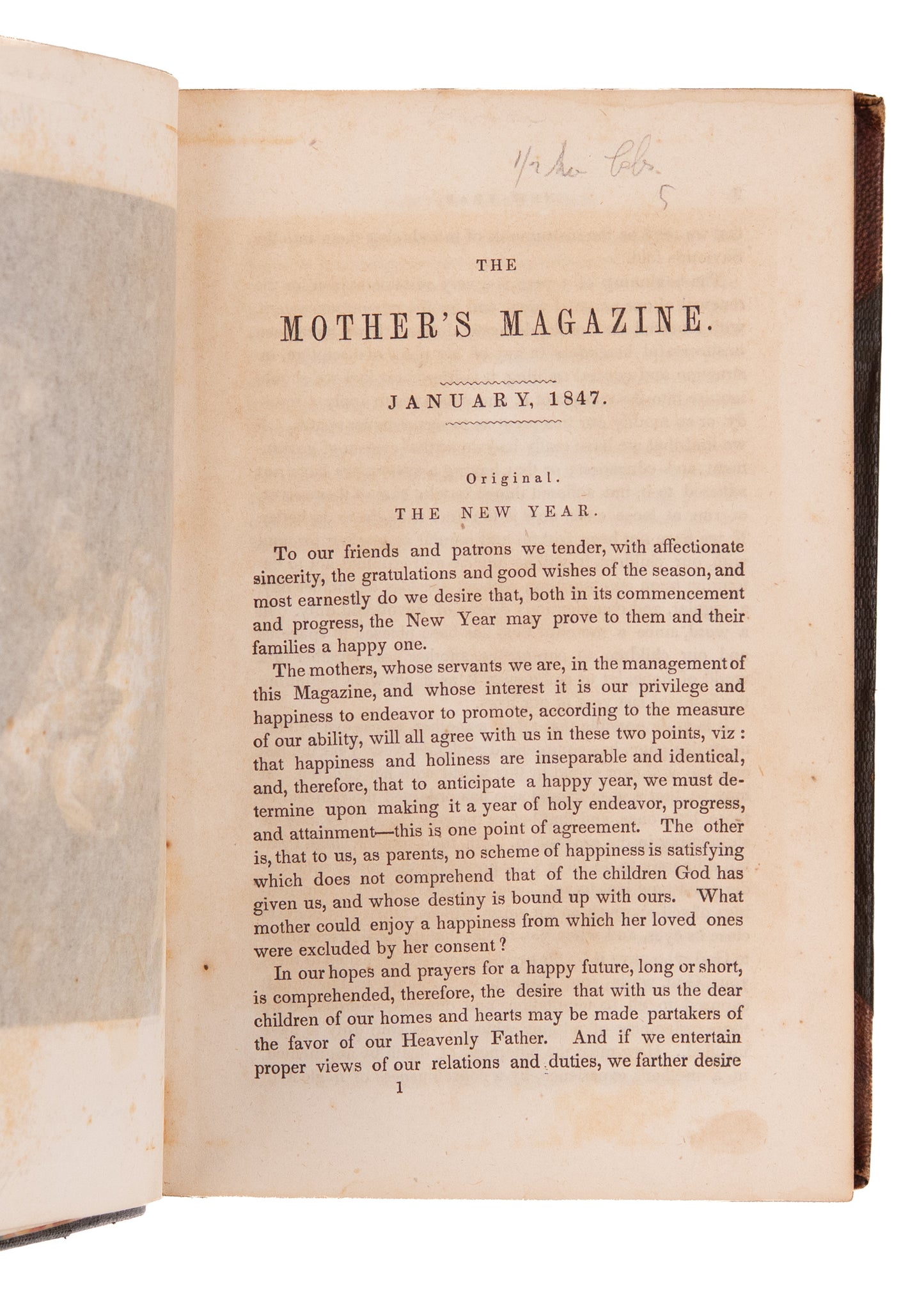 1847 & 1848 MOTHER'S MAGAZINE. Significant Magazine of the "New Motherhood" and Idealized Femininity