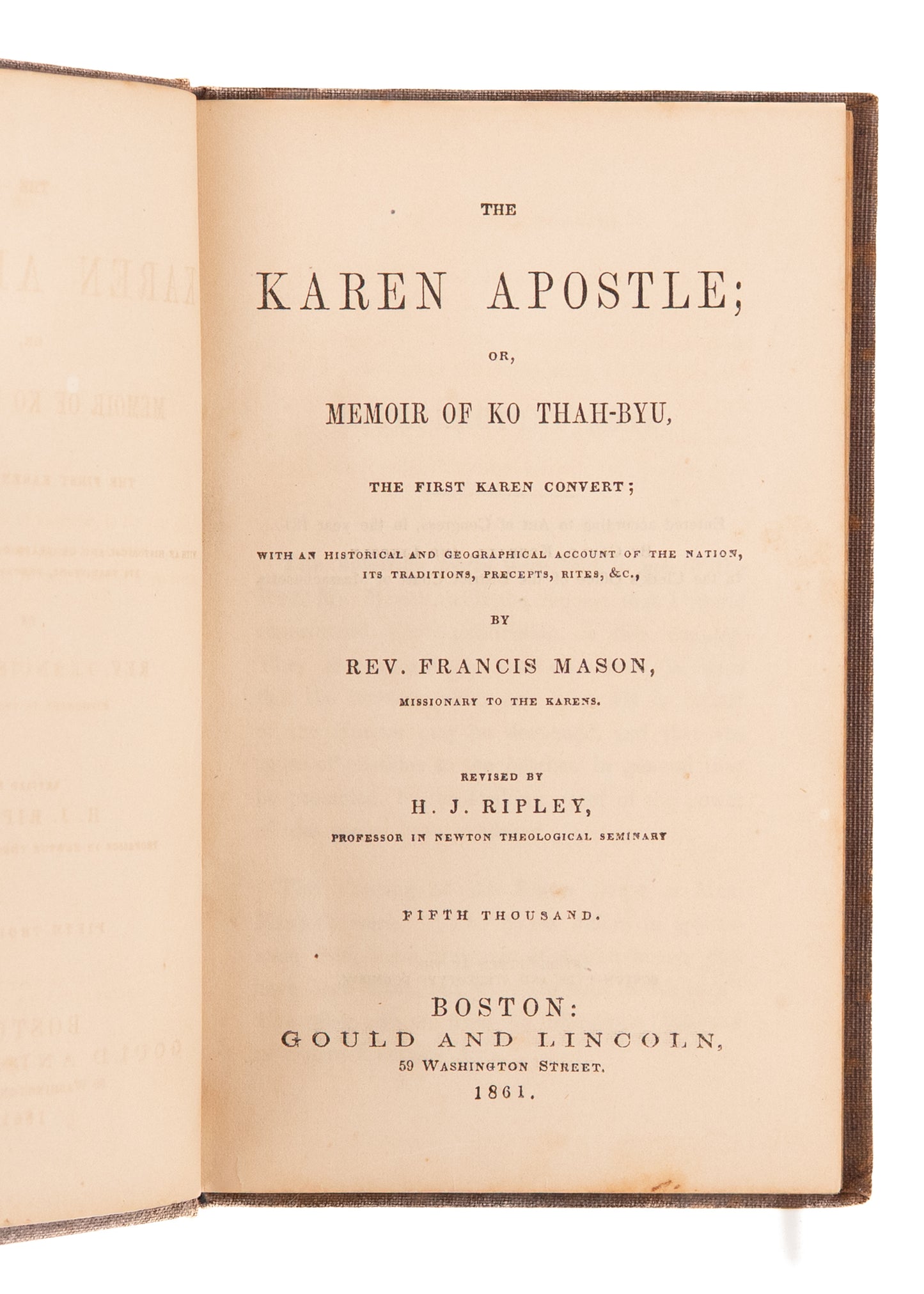 1861 ADONIRAM JUDSON. Ko Thah Buy. The Karen Apostle & First Convert of Adoniram Judson.