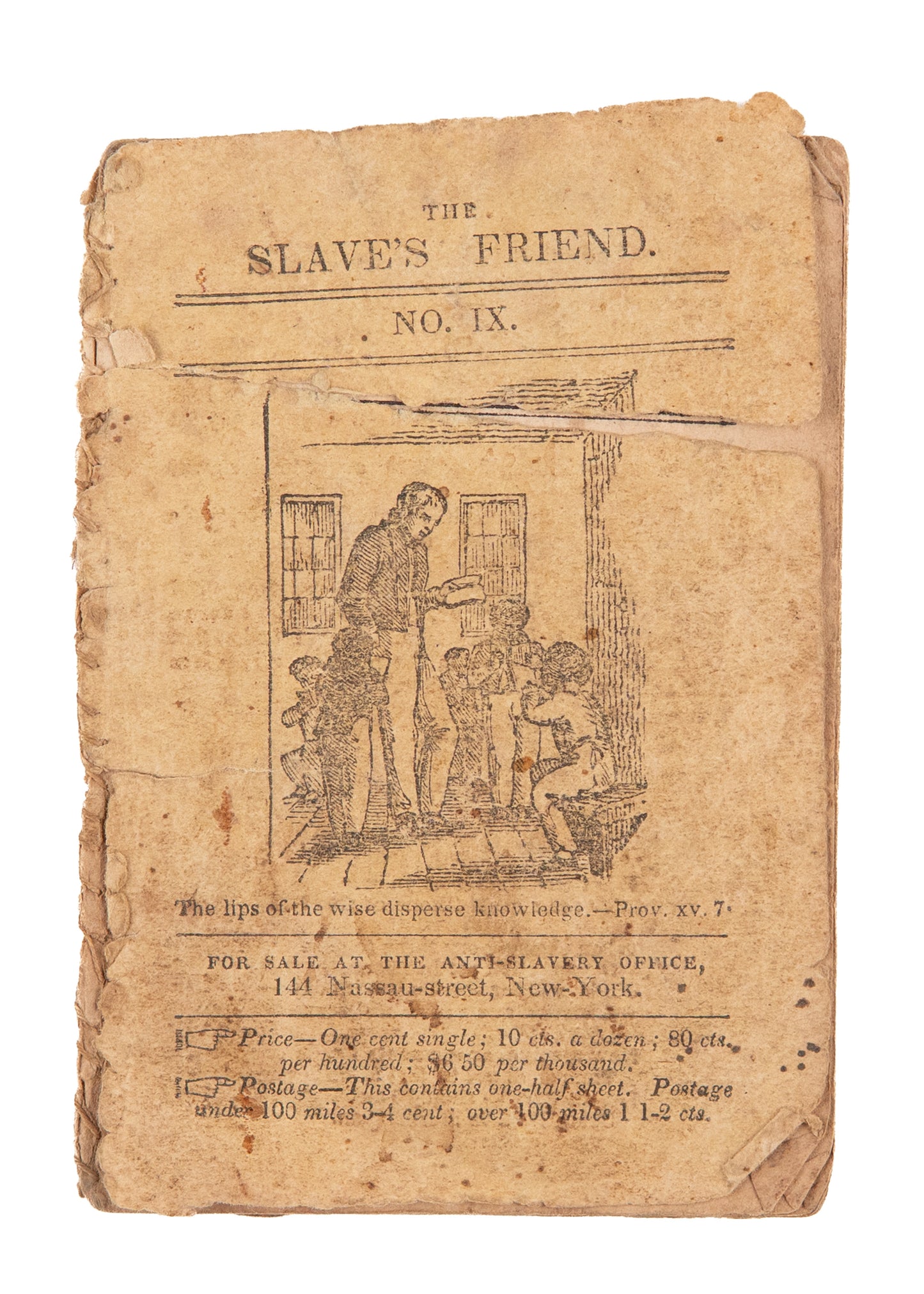 1833 ANTI-SLAVERY FOR CHILDREN. The Slave's Friend. No. 9. Two Friends Sold Into Slavery.