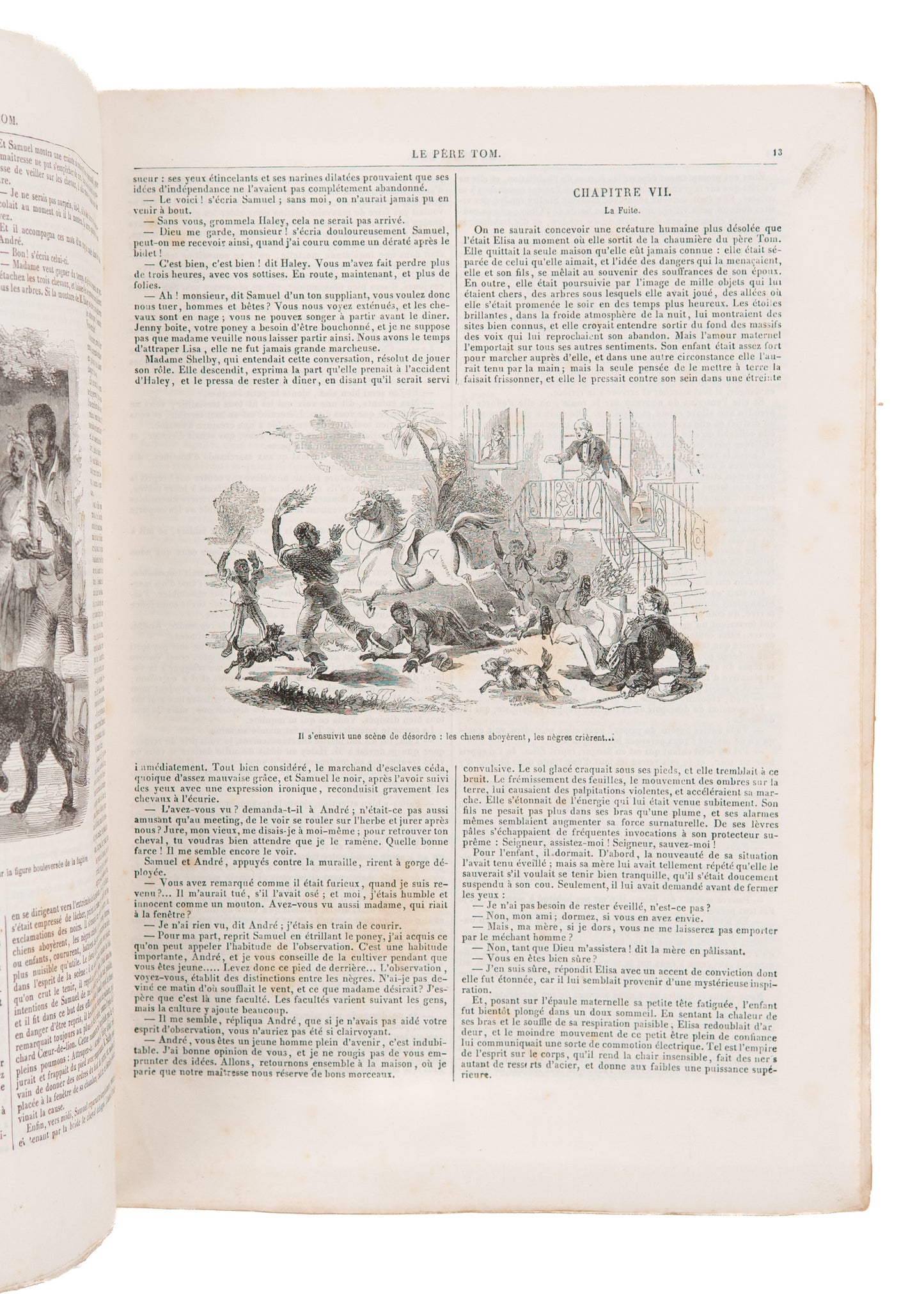 1853 HARRIET BEECHER STOWE. Uncle Tom's Cabin - Rare First French Edition. Pirated Illustrations.