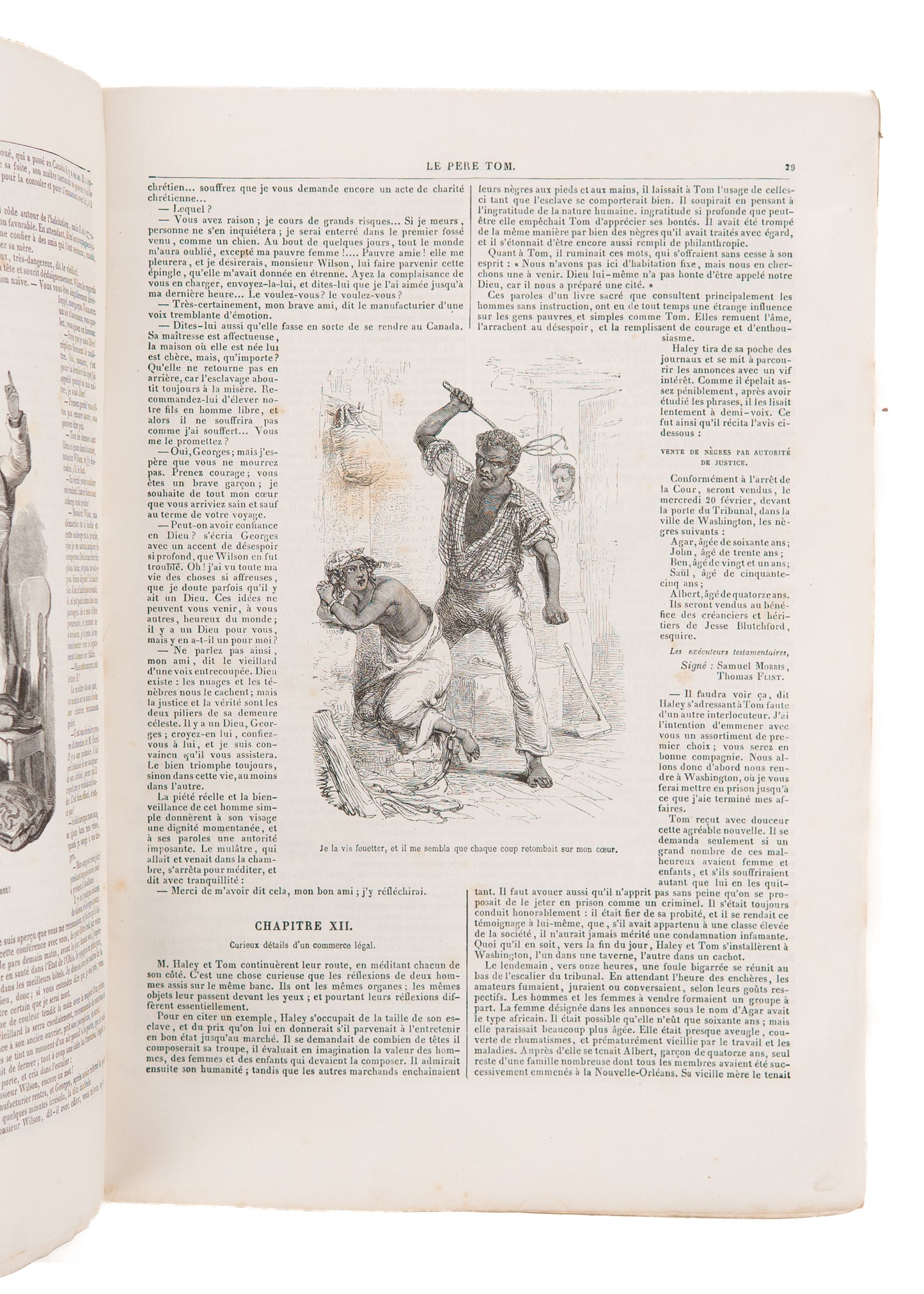 1853 HARRIET BEECHER STOWE. Uncle Tom's Cabin - Rare First French Edition. Pirated Illustrations.