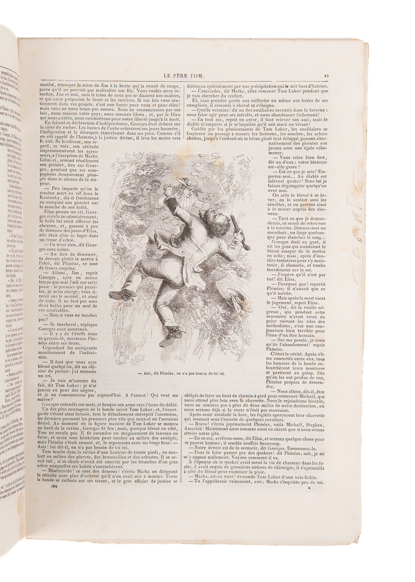 1853 HARRIET BEECHER STOWE. Uncle Tom's Cabin - Rare First French Edition. Pirated Illustrations.