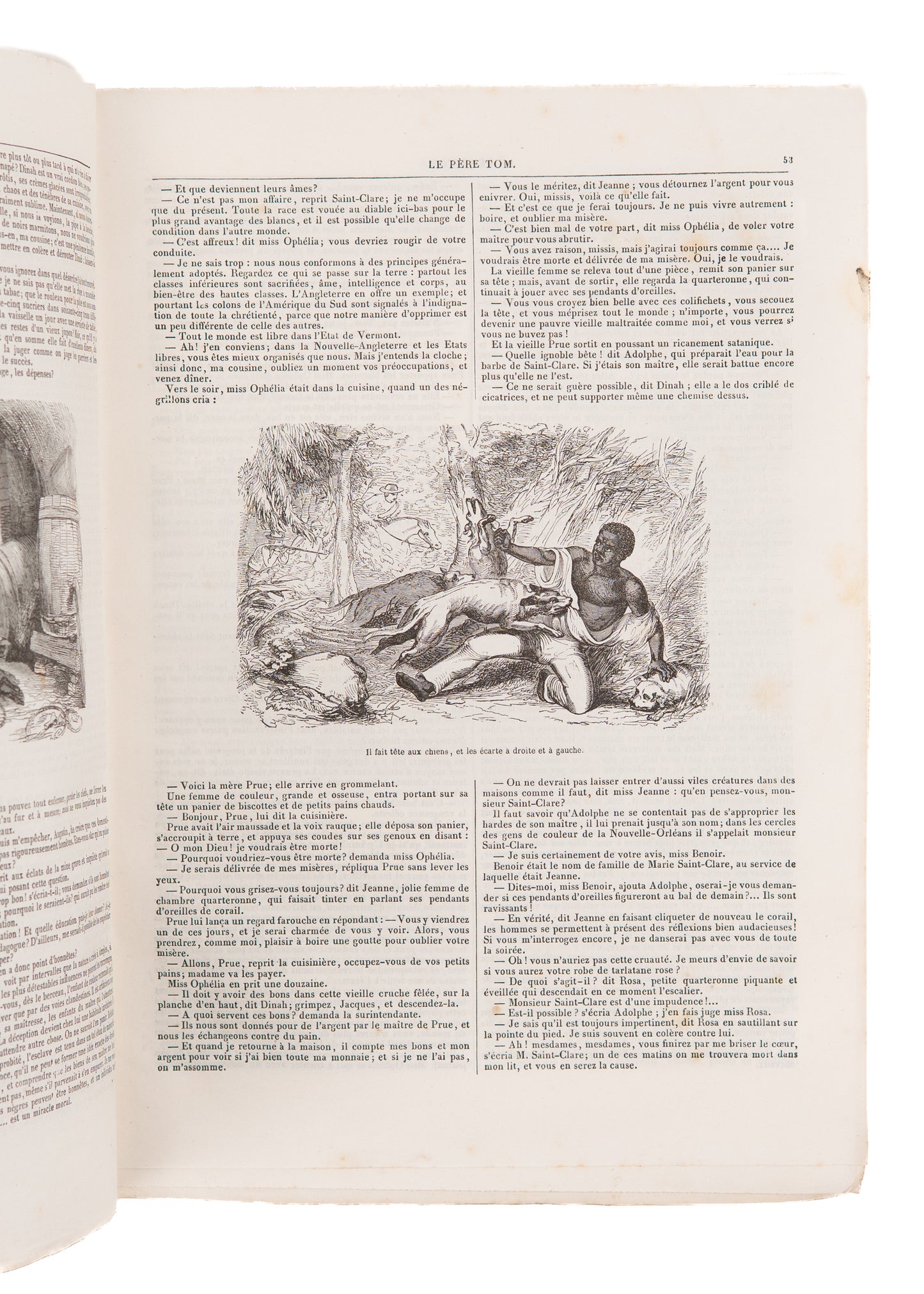 1853 HARRIET BEECHER STOWE. Uncle Tom's Cabin - Rare First French Edition. Pirated Illustrations.