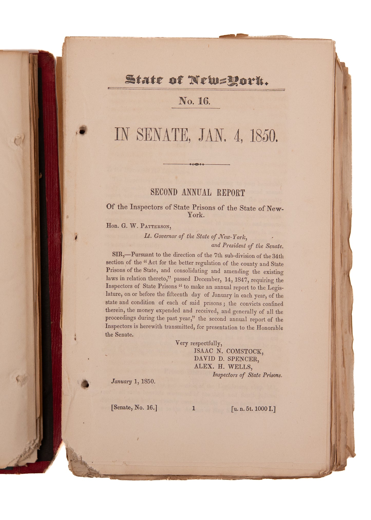 1850 NEW YORK. Nearly 100 Senate Reports on Slavery, Shakers, Sing Sing Prison Reform, &c.