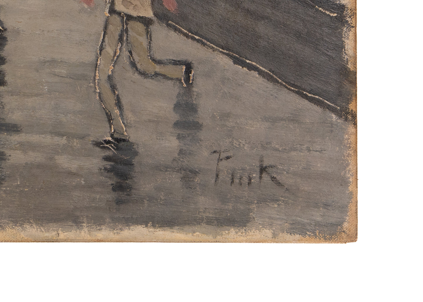 1941 PHILIP PIECK. Rare New York Modernist Painting - Soccer at Madison Square Garden.