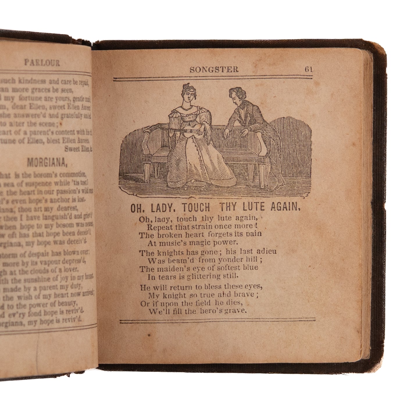 1844 PARLOUR SONGSTER. Early American Romantic or Bawdy Songster with Original Songs.