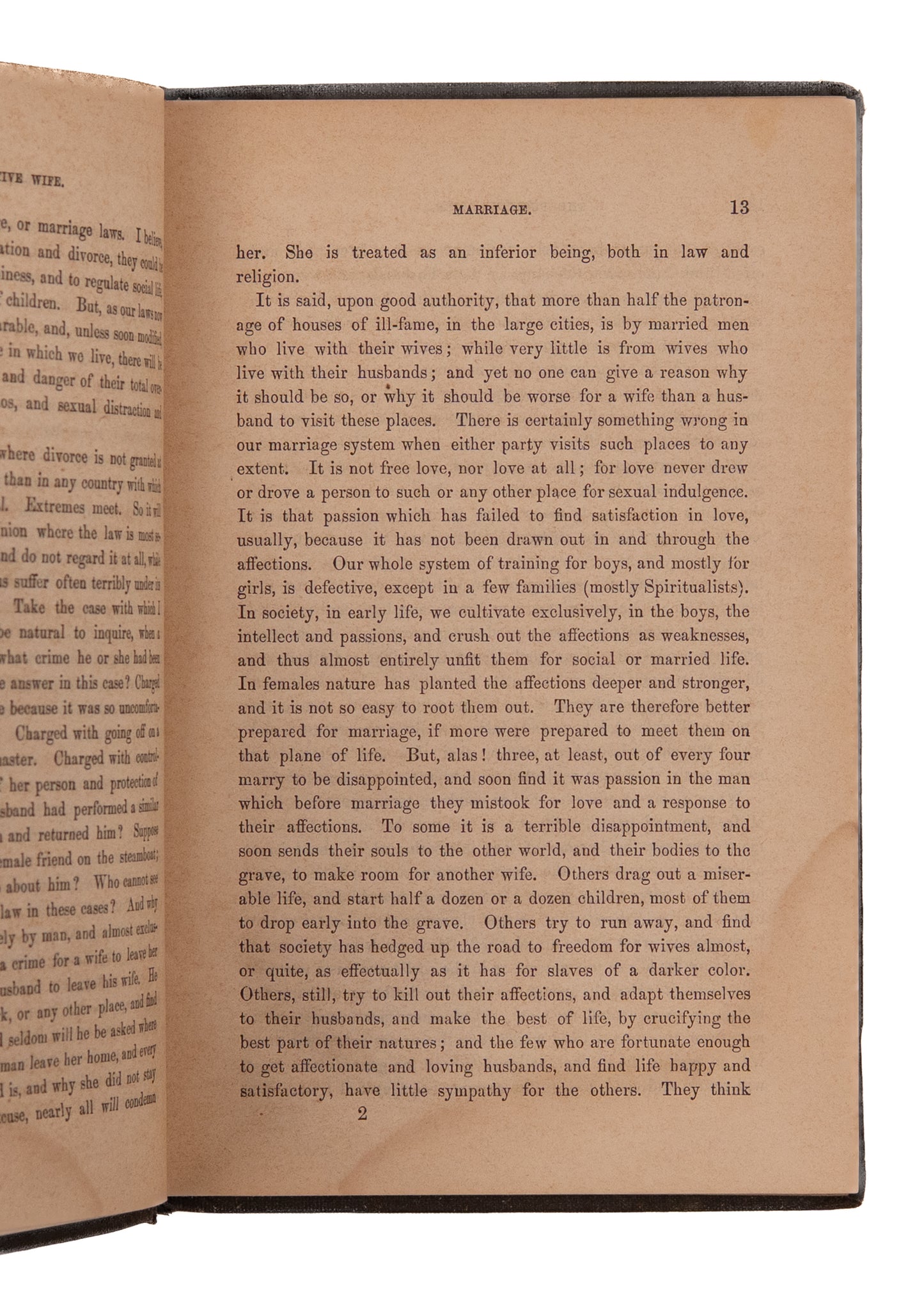 1861 THE FUGITIVE WIFE. Slave Laws Rightly Applied to Women Abused or Enslaved by Husbands.