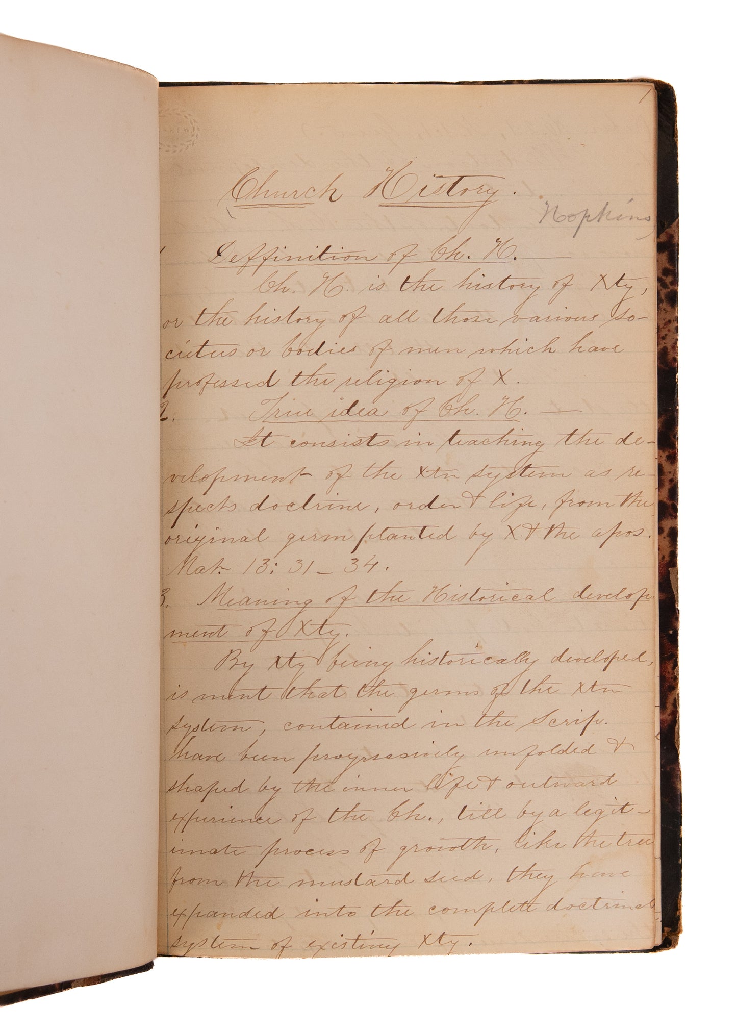 1850 PRESBYTERIAN. 325pp MSs on Church History by Harriet Tubman Friend & Auburn Historian S. M. Hopkins.