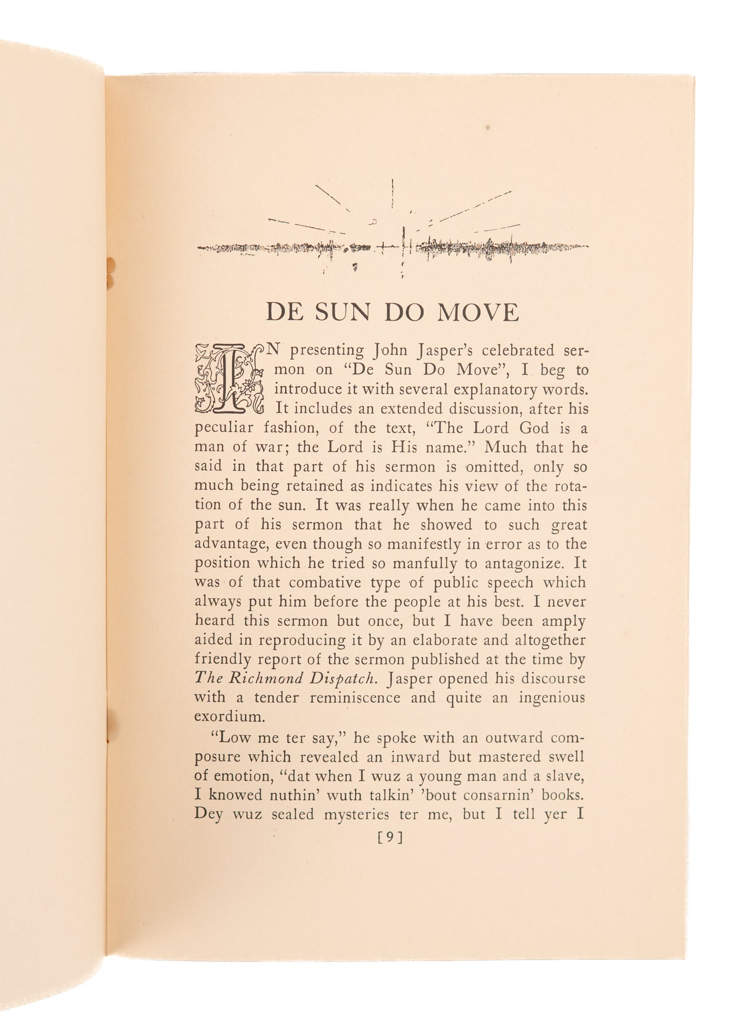 1930 JOHN J. JASPER. De Sun Do Move. Famous Sermon by Most Influential Black Preacher in America.