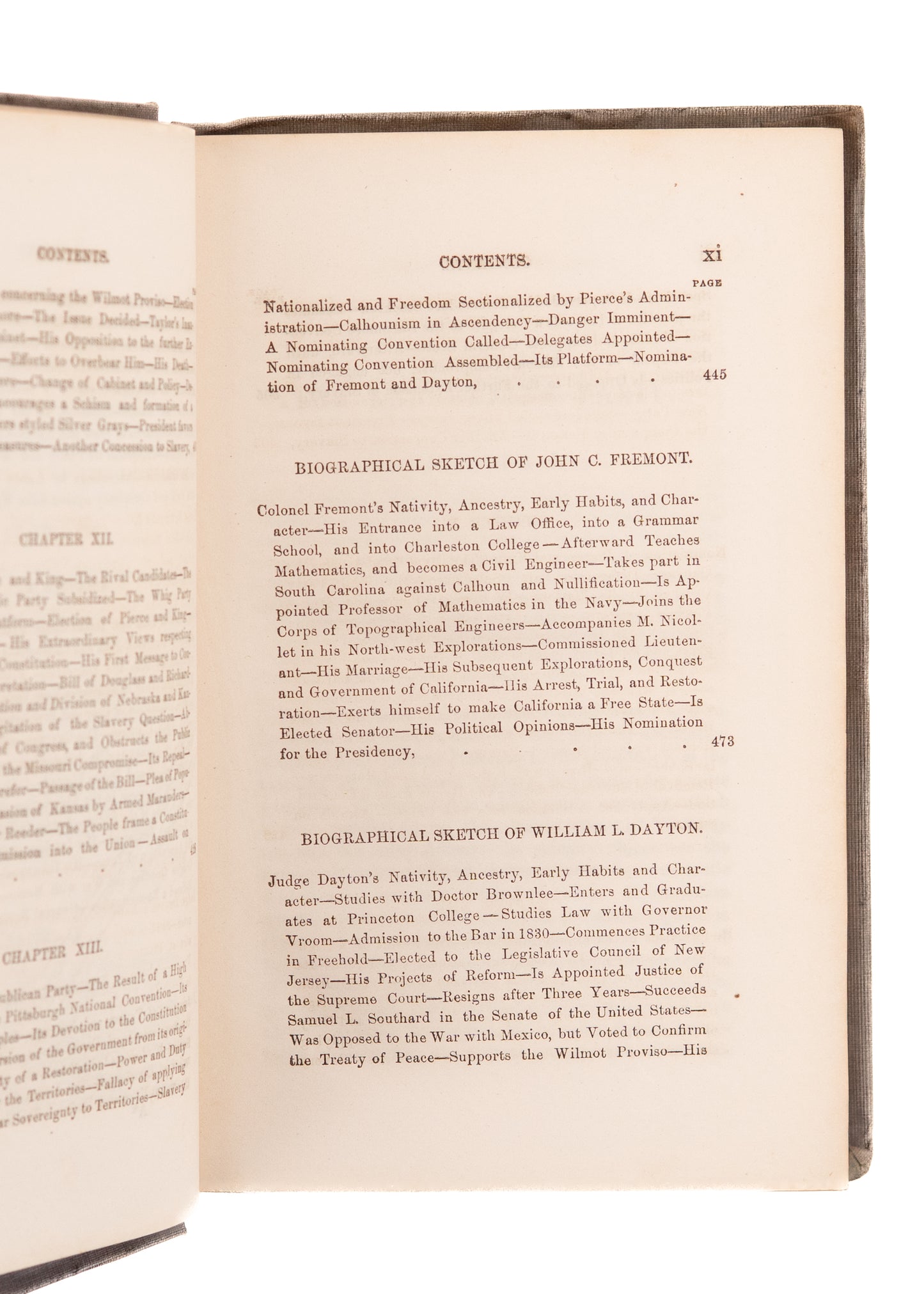 1856 REPUBLICANS & SLAVERY. First Edition of First Campaign Biography for First Republican Presidential Ticket