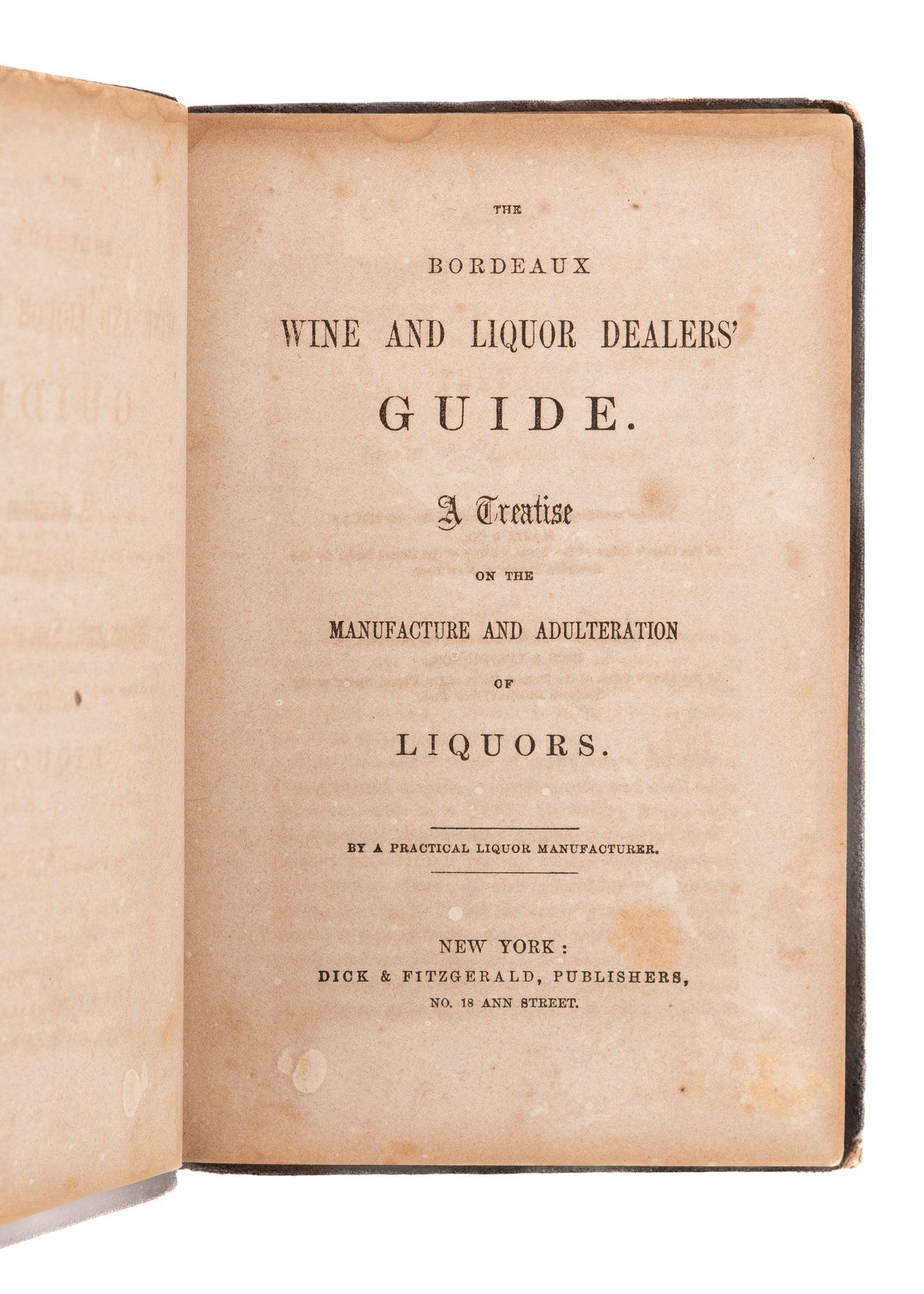 1857 BREWING & MOONSHINE. Early American Work on Home and Small Manufacturing of Libations