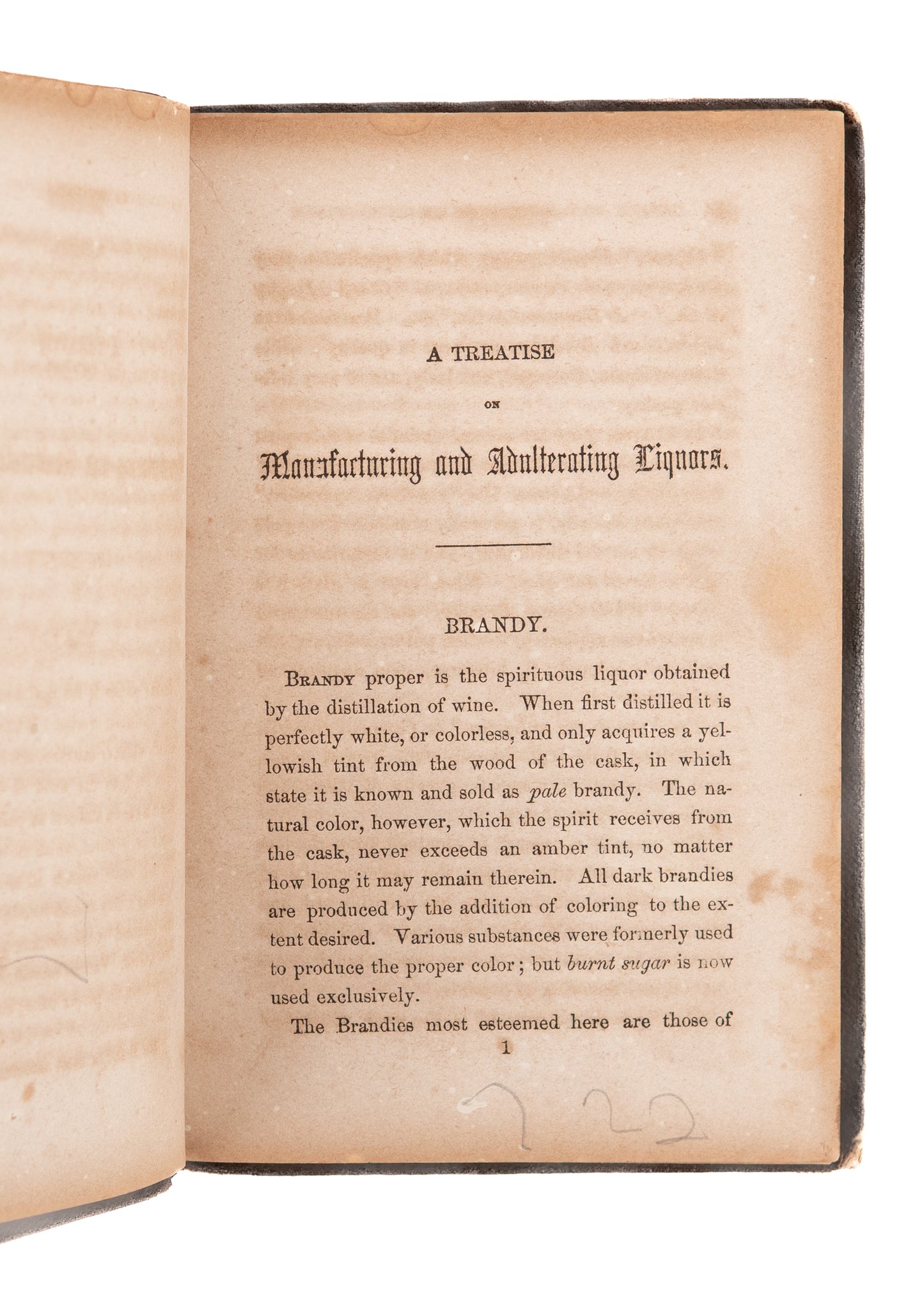 1857 BREWING & MOONSHINE. Early American Work on Home and Small Manufacturing of Libations