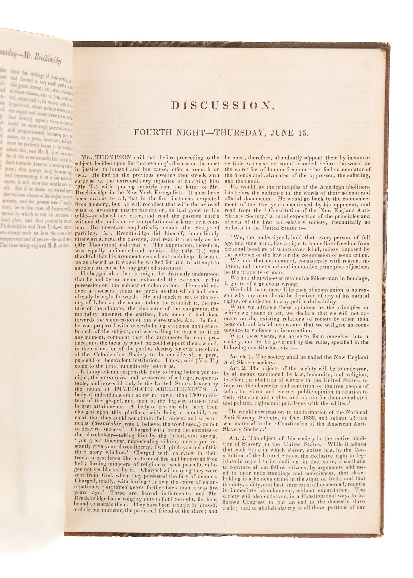 1836 WILLIAM LLOYD GARRISON. Scathing Rebuke of "Moderate" Clergy on Issue of Slavery.