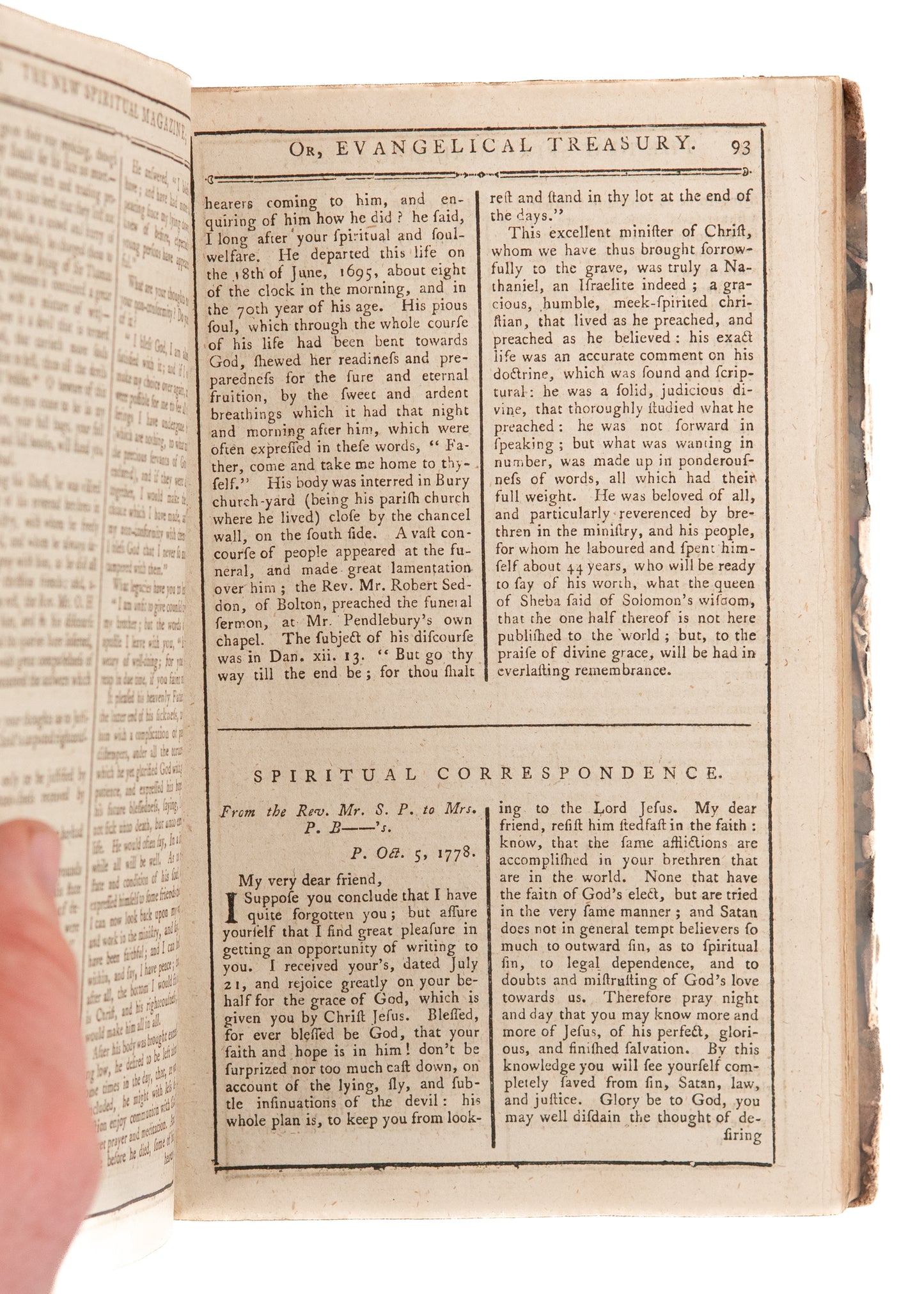 1784 THE SPIRITUAL MAGAZINE. Entire Year of the Main Calvinistic Great Awakening Periodical.