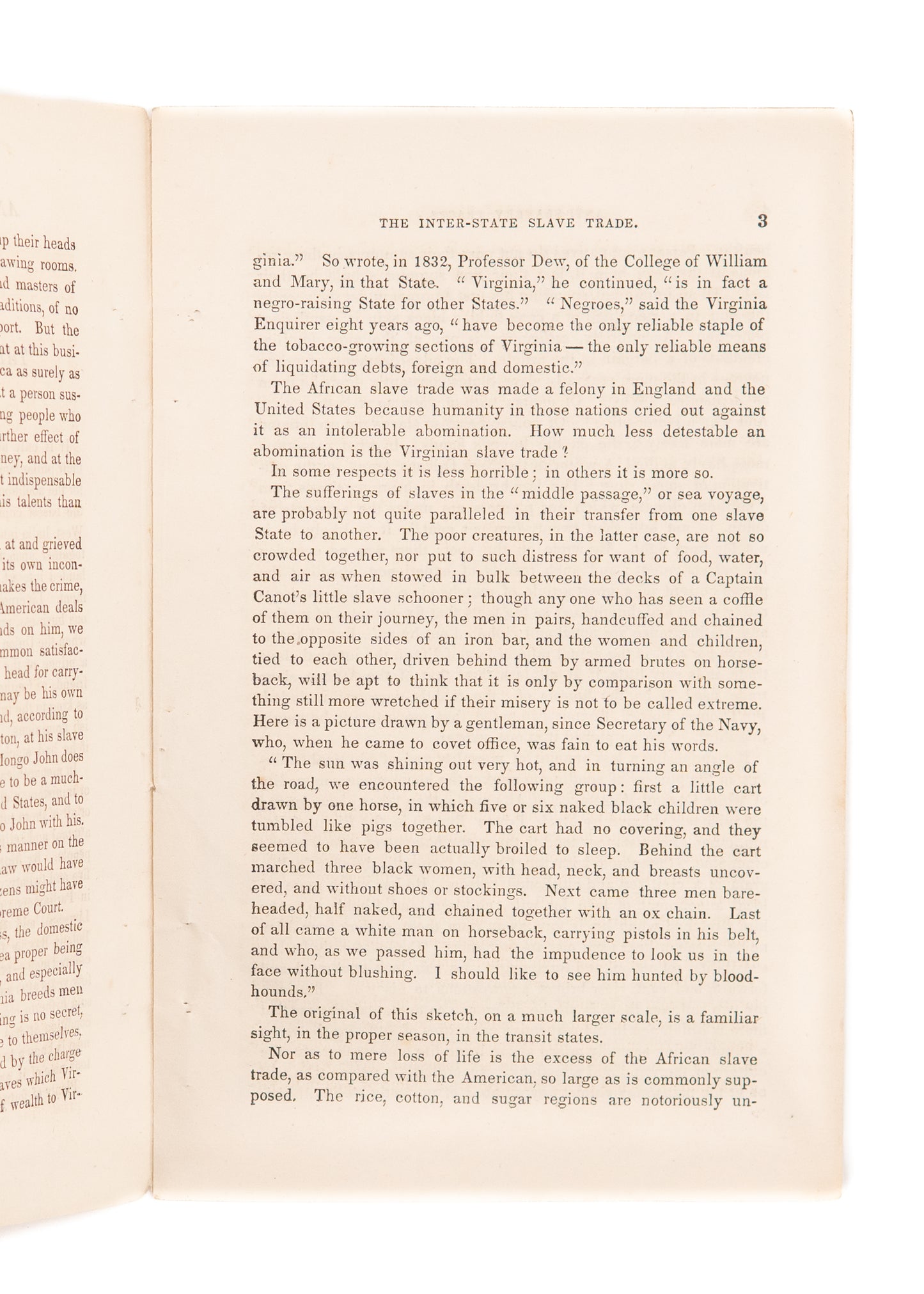 1855 ANTI-SLAVERY. American "Bred" Slaves No Better than Those Kidnapped from Africa.