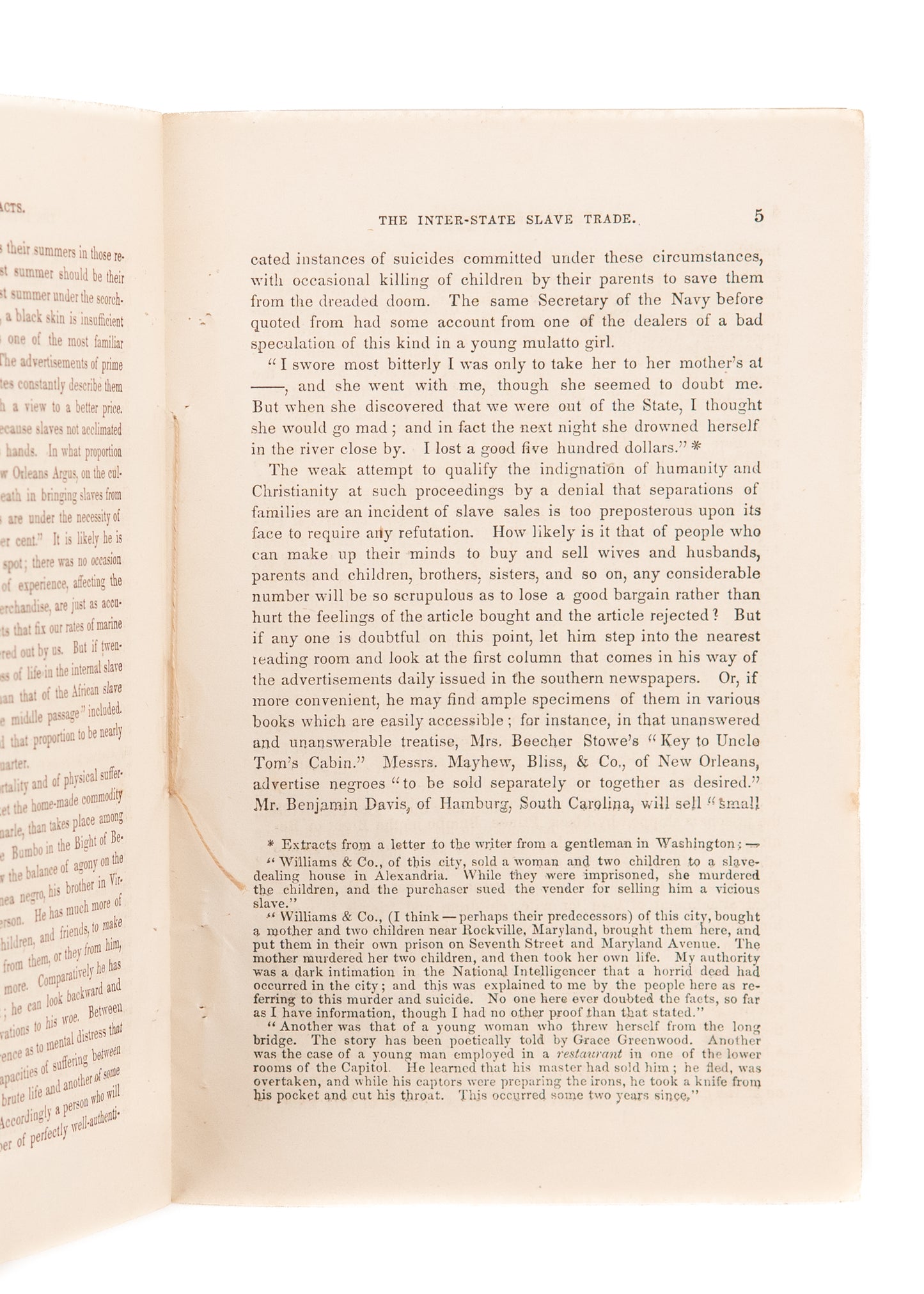 1855 ANTI-SLAVERY. American "Bred" Slaves No Better than Those Kidnapped from Africa.