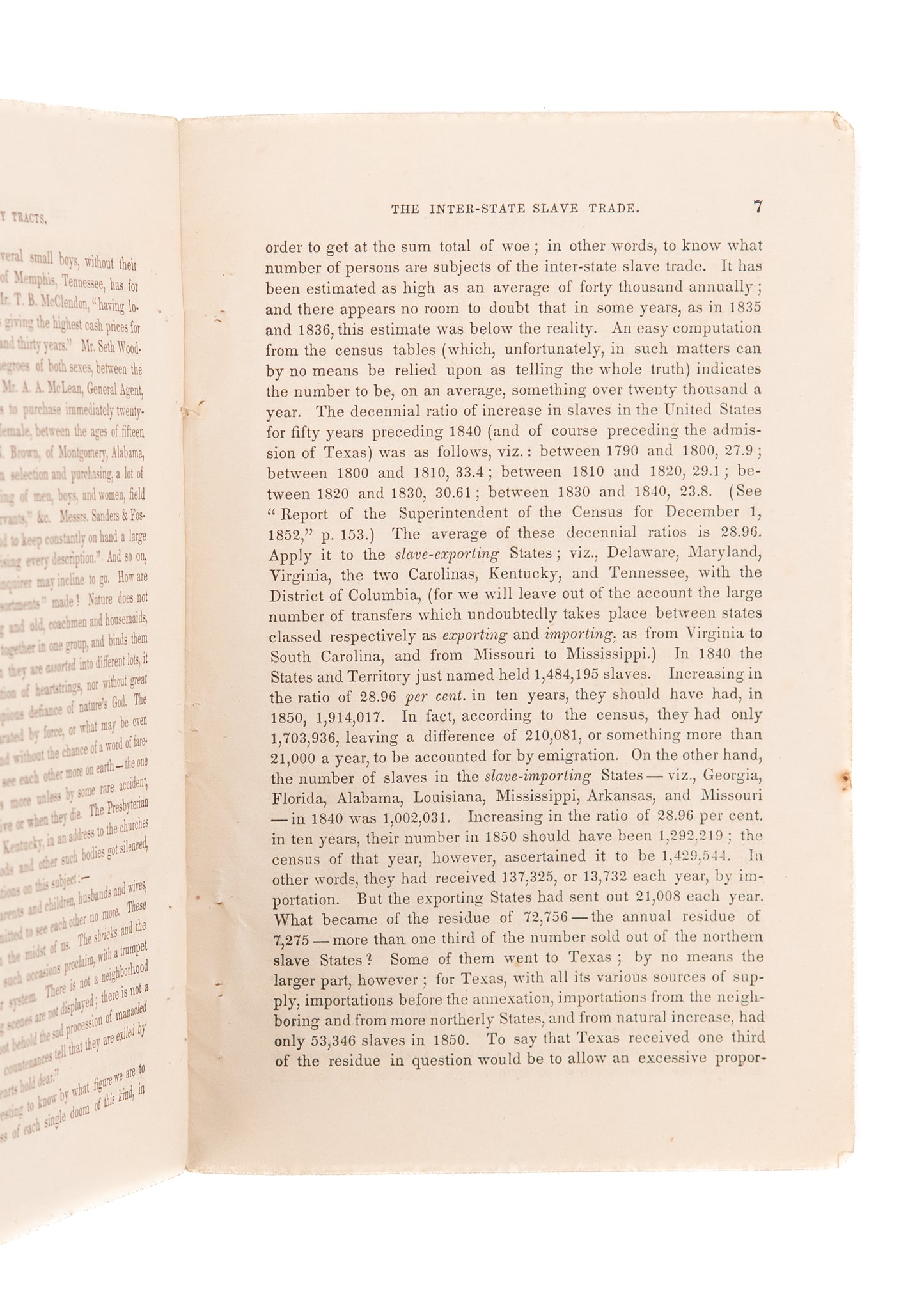 1855 ANTI-SLAVERY. American "Bred" Slaves No Better than Those Kidnapped from Africa.