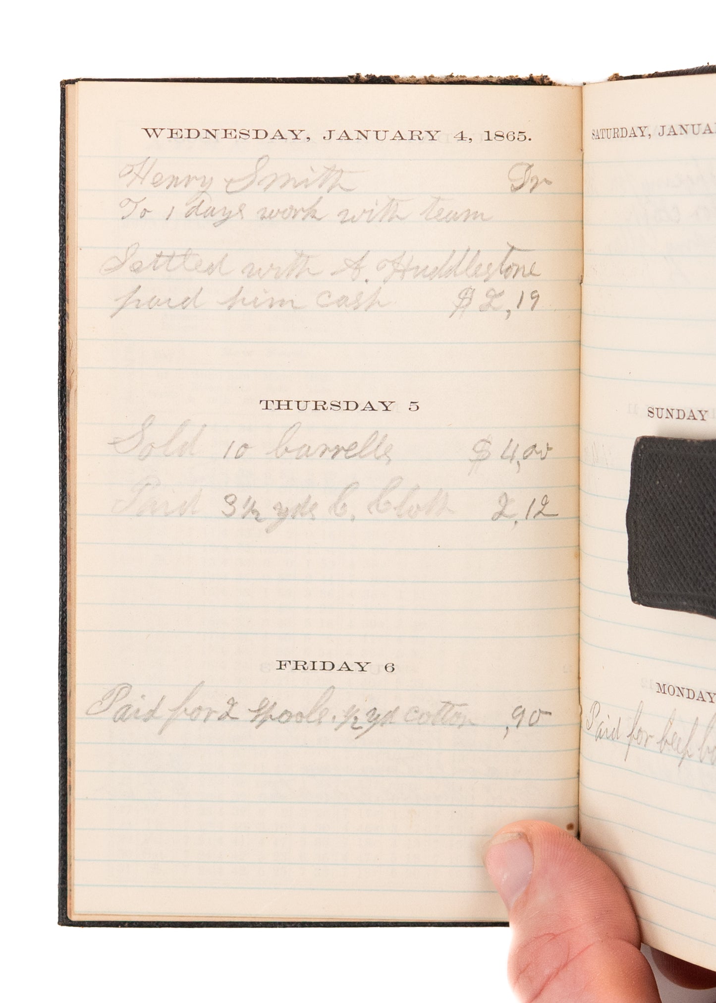 1862 & 1865 CIVIL WAR DIARIES. Cuyahoga County, Ohio Farmers - Soldiers' Aid Society, Lincoln's Funeral.