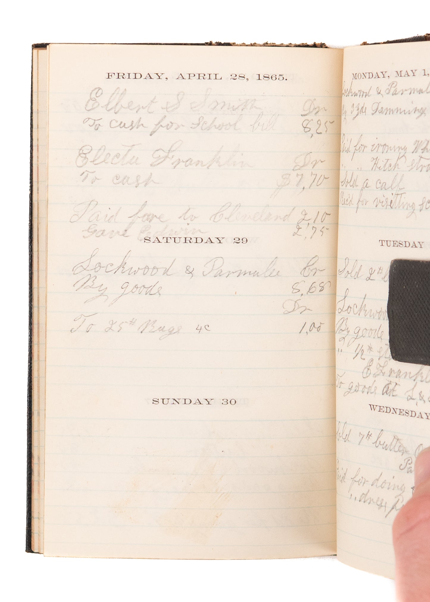 1862 & 1865 CIVIL WAR DIARIES. Cuyahoga County, Ohio Farmers - Soldiers' Aid Society, Lincoln's Funeral.