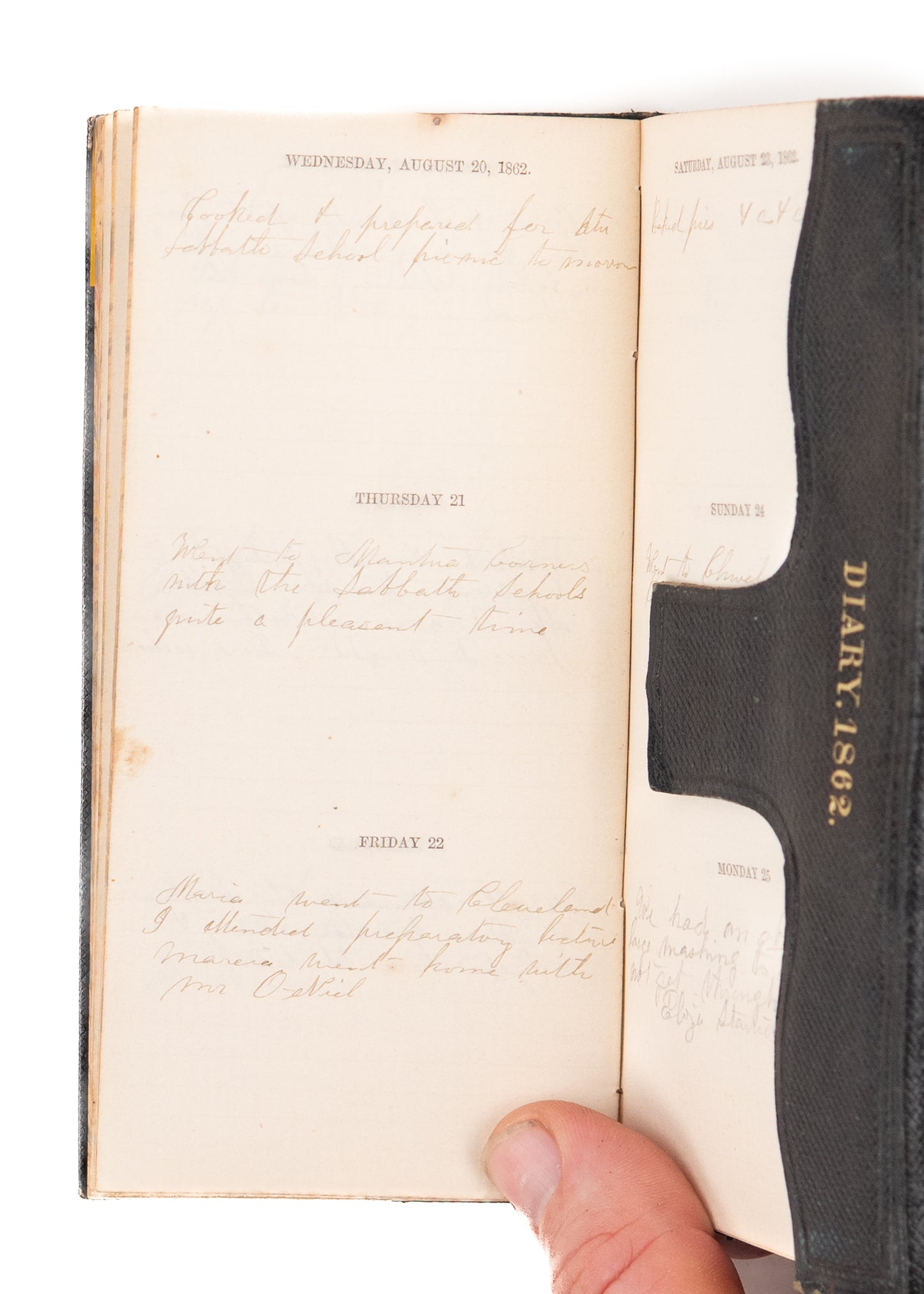 1862 & 1865 CIVIL WAR DIARIES. Cuyahoga County, Ohio Farmers - Soldiers' Aid Society, Lincoln's Funeral.