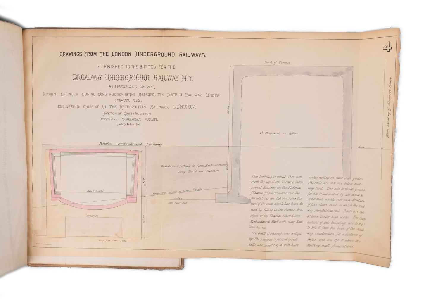 1872 NEW YORK SUBWAY. Rare Prospectus for First New York Underground w/ 8 Hand-Colored Plates.