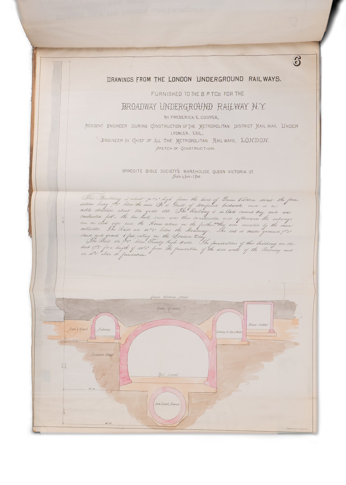 1872 NEW YORK SUBWAY. Rare Prospectus for First New York Underground w/ 8 Hand-Colored Plates.